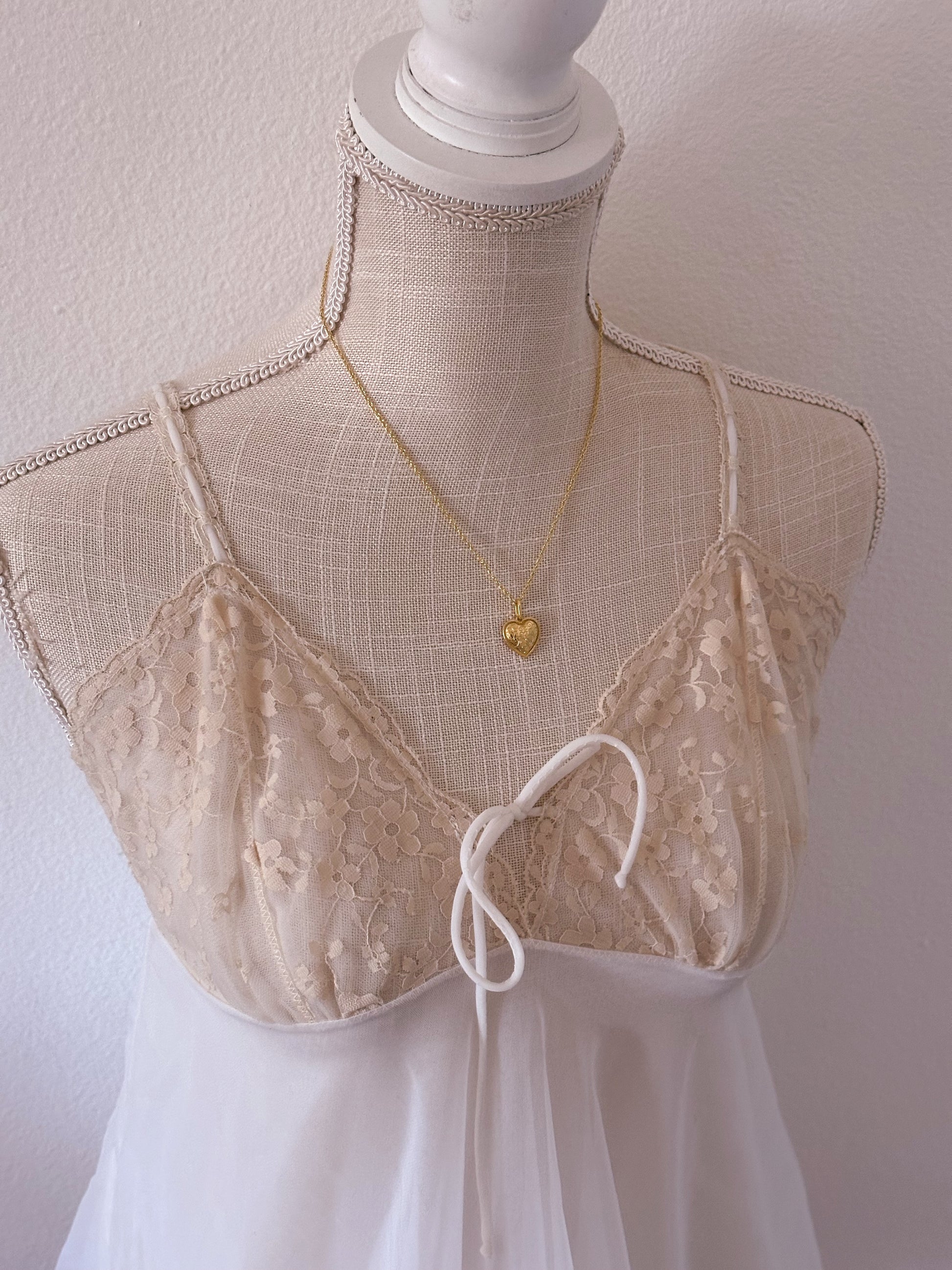 Vintage 2 piece white 1950s babydoll set size: XS/S