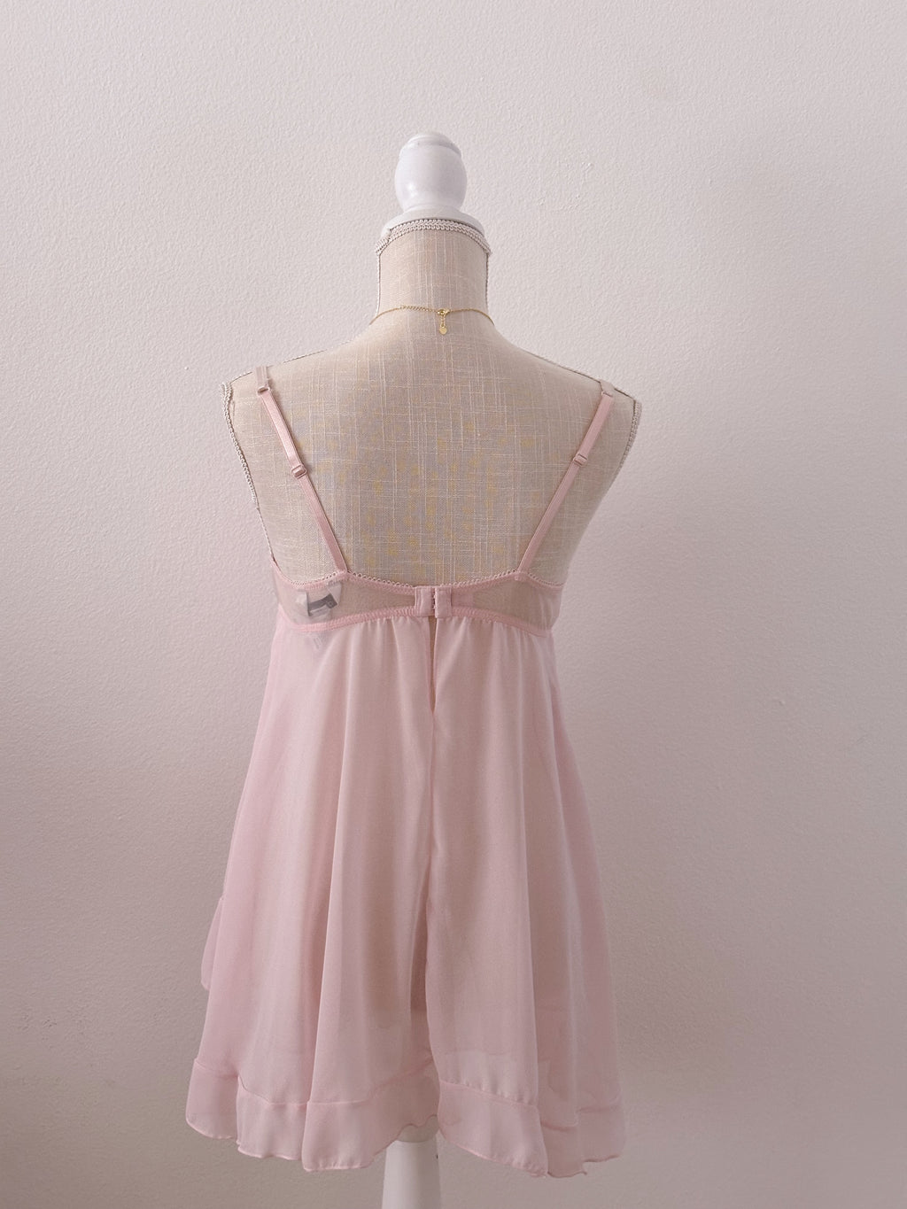 Vintage aurora pink babydoll slip dress size: M
