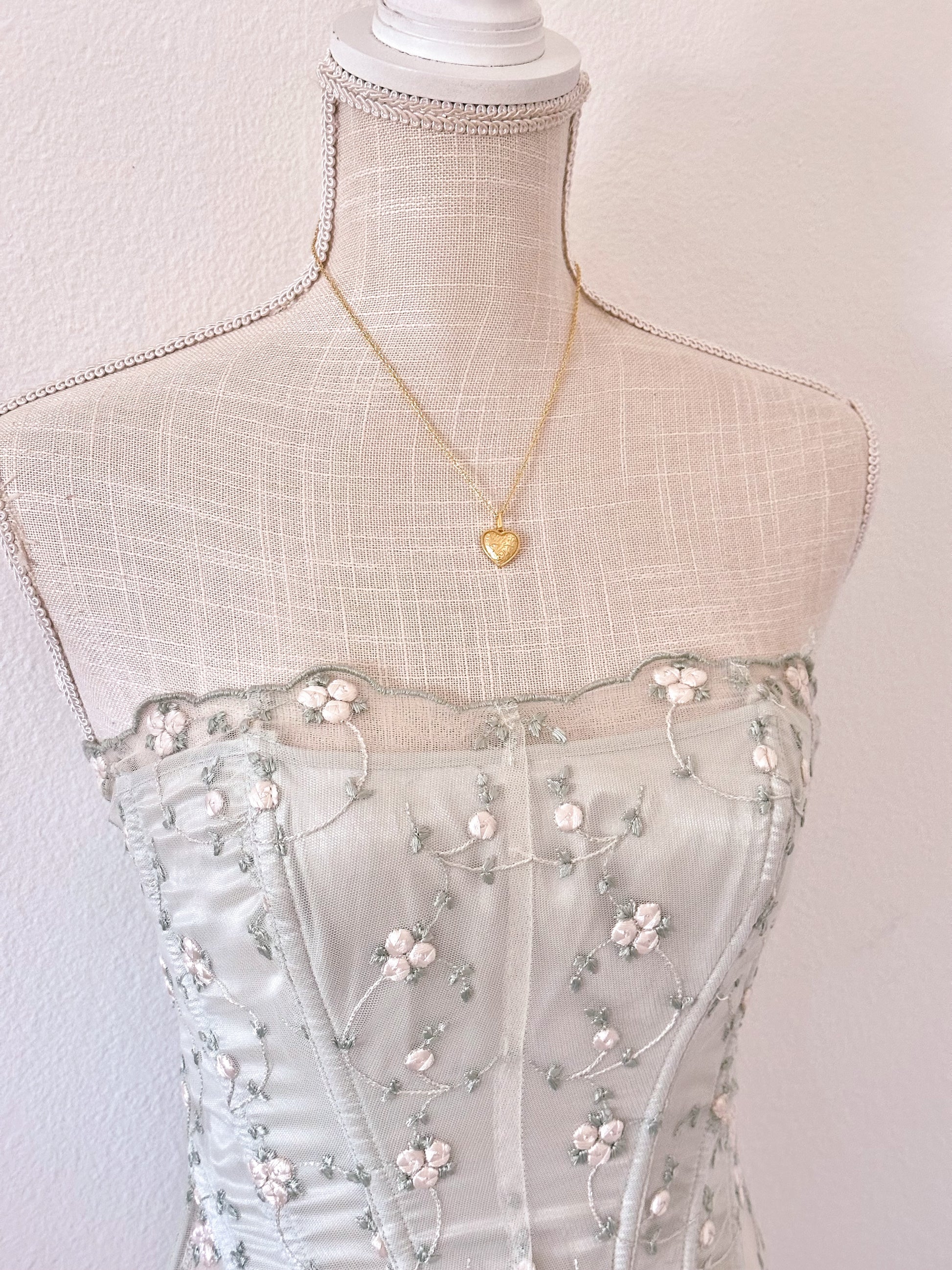 Vintage 2002 Victoria’s Secret Sage Green Floral Corset Top Size: S