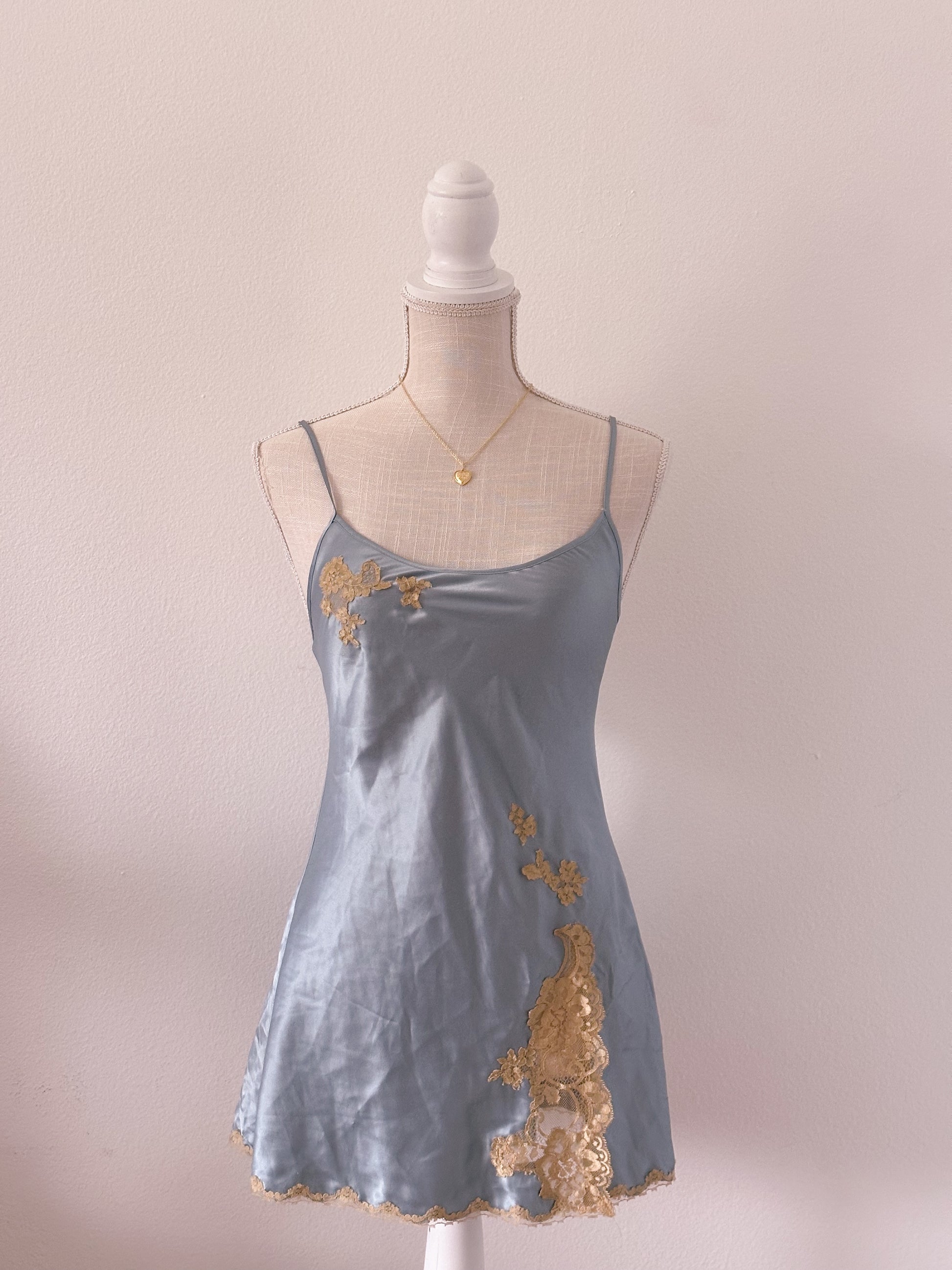 Victoria's Secret vintage blue silk slip dress as seen on Madison Beer size: XS