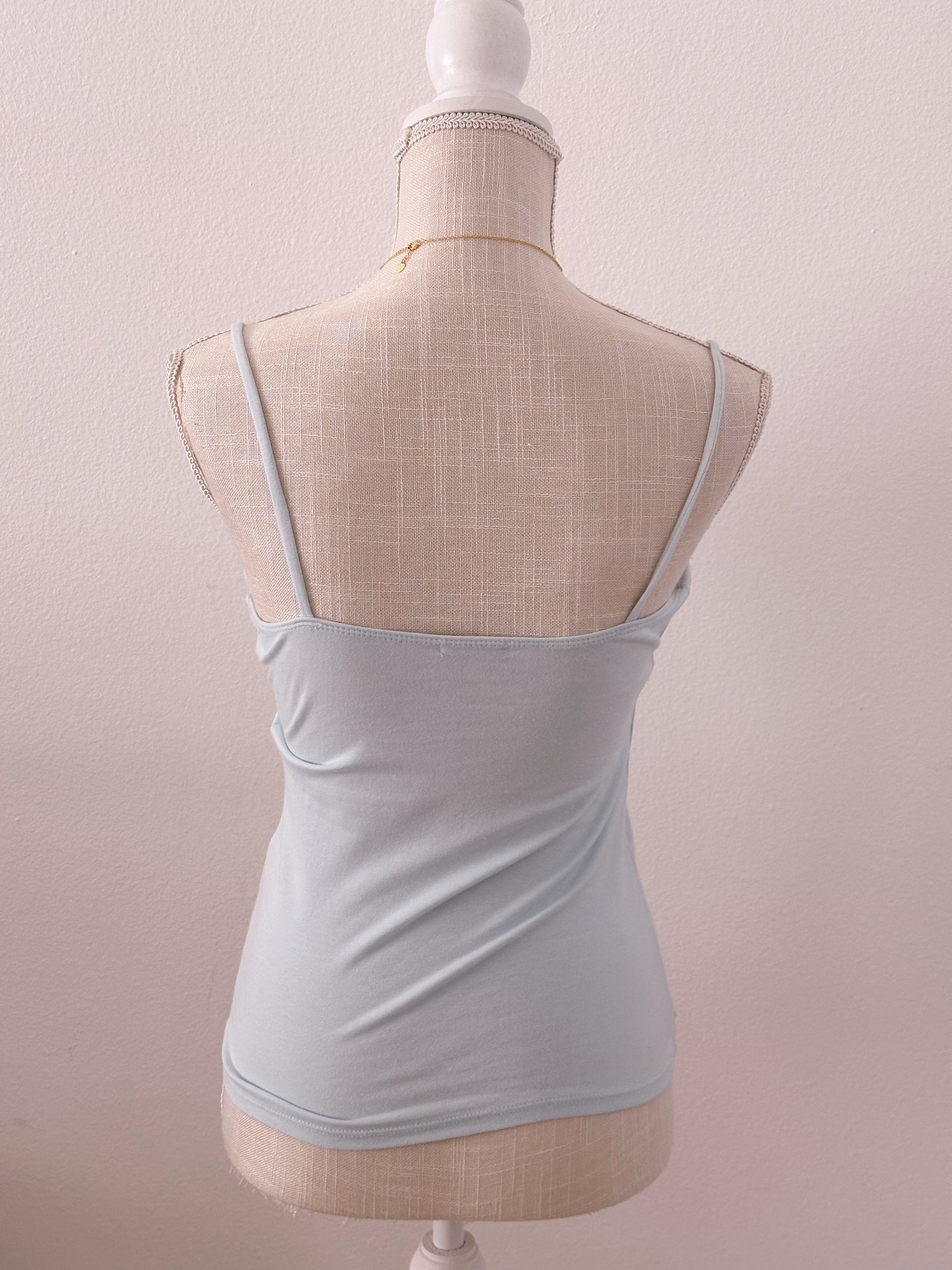 Vintage baby blue y2k sequin cami top size: Small
