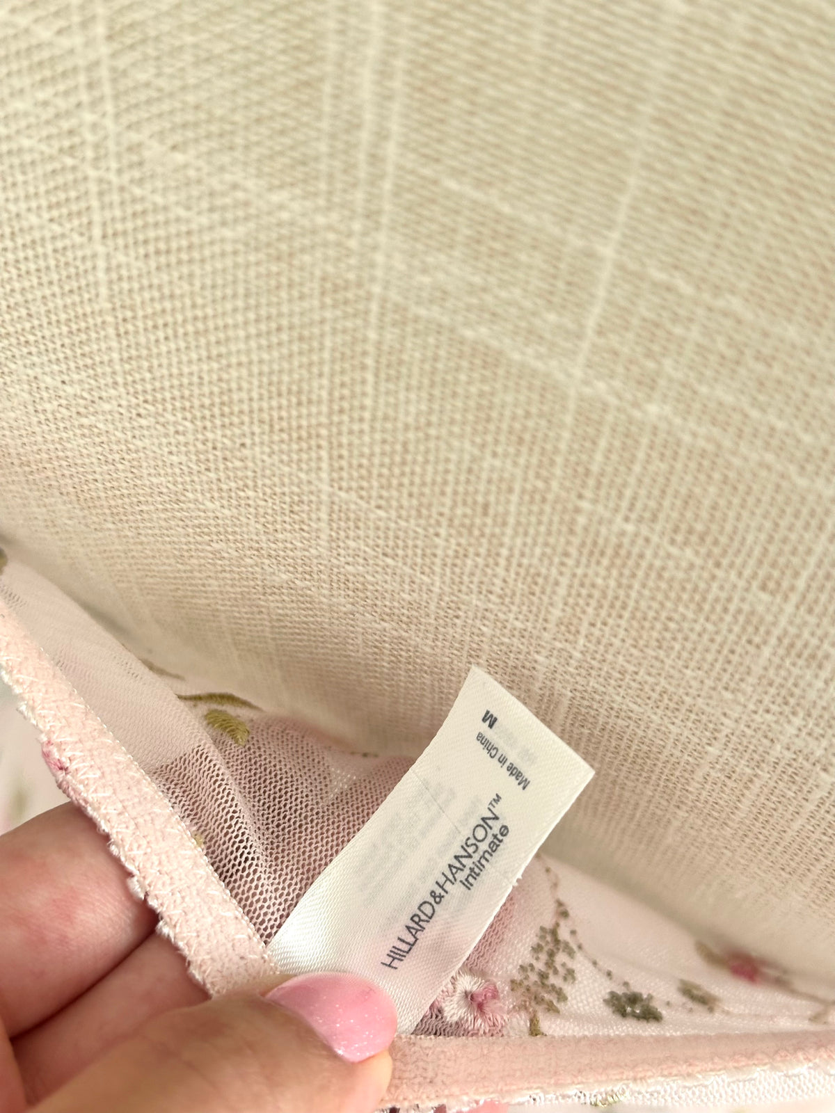 Vintage Hillard & Hanson Pink Floral Babydoll Slip Dress Size: M