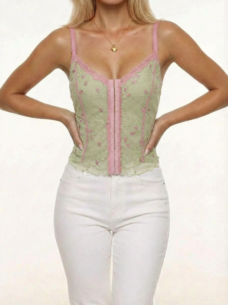 Vintage viral rampage green bustier cami top size: M/L