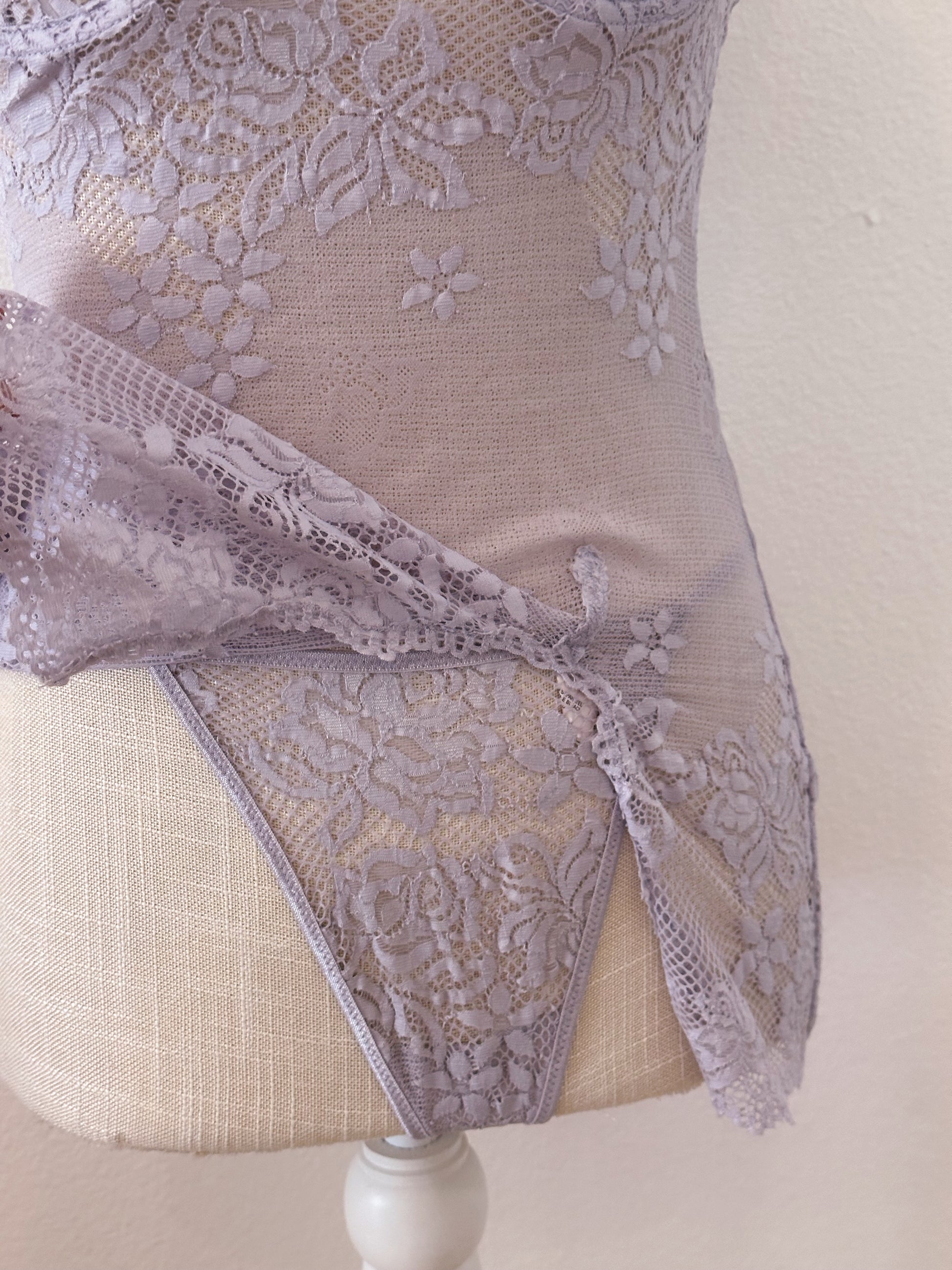 Vintage lilac Victoria's Secret lace baby doll two piece set size: XS