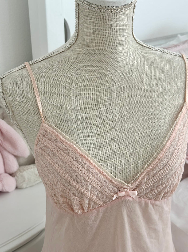 Vintage 2004 Victoria’s Secret Pink Sheer Babydoll Slip Dress Size: L