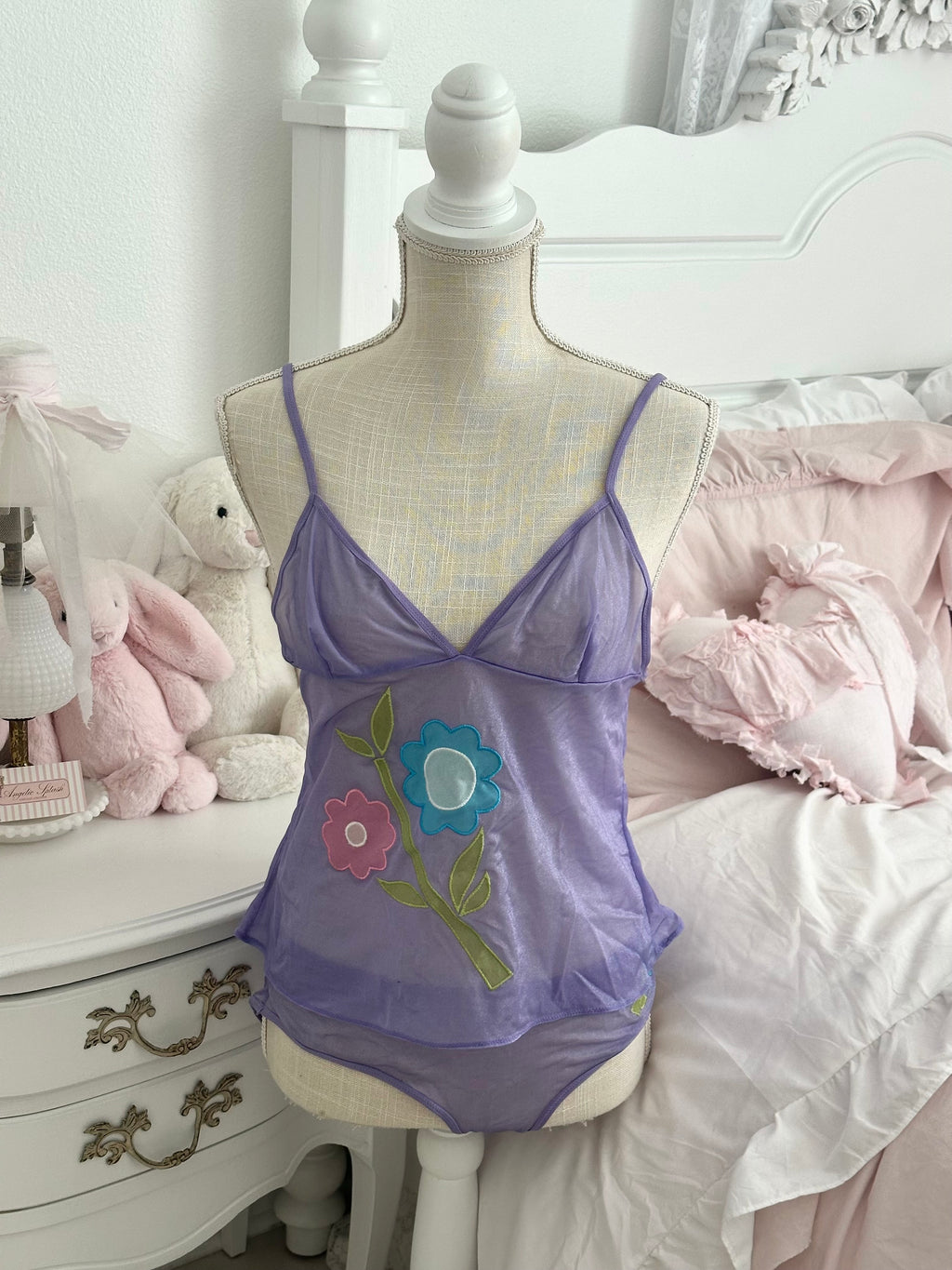 Vintage Victoria's Secret purple floral cami set size: L