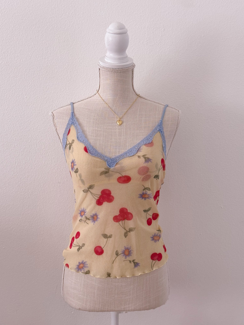 Vintage Victoria's Secret yellow cherry cami size: M