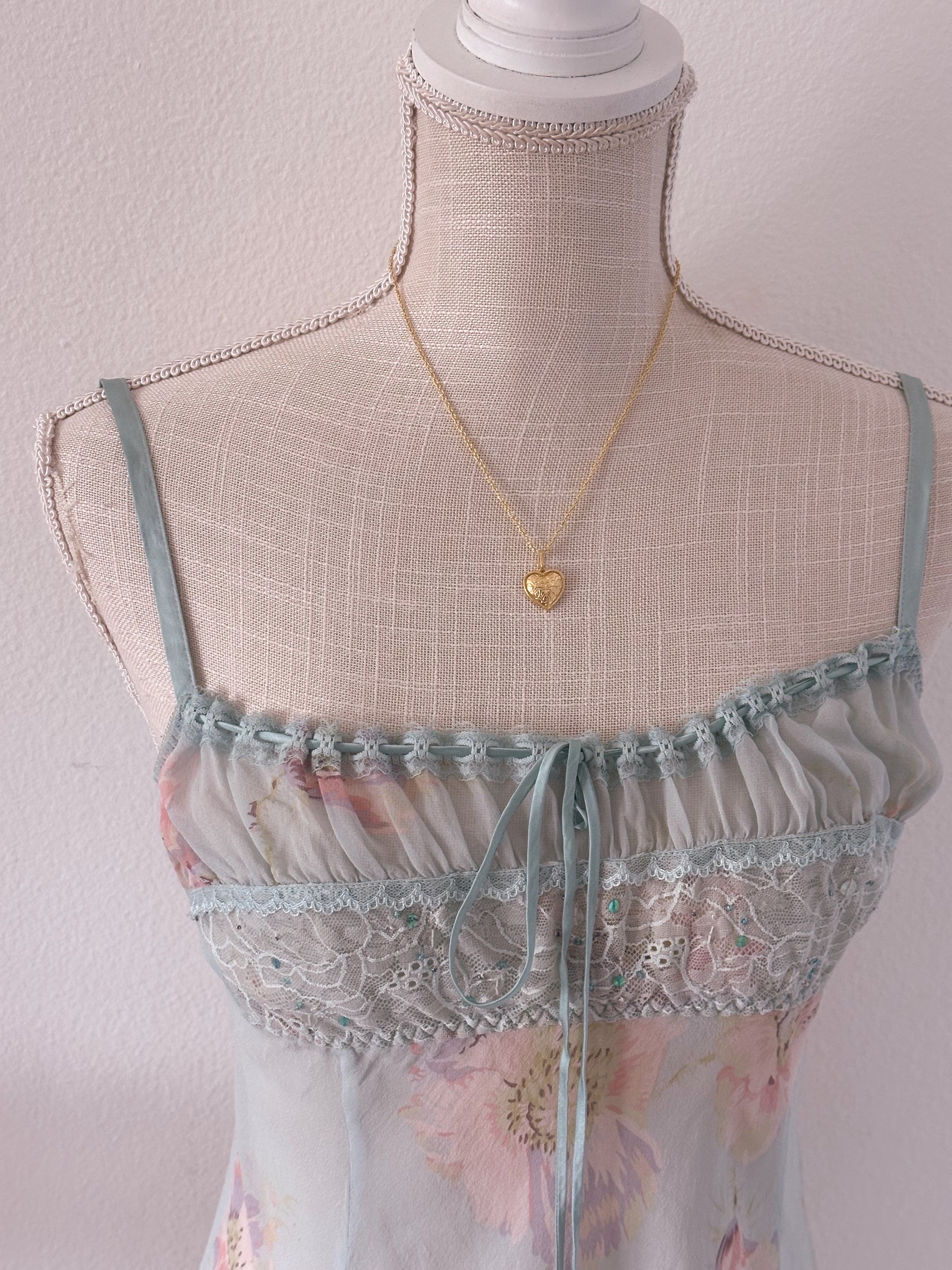 Vintage Victoria's Secret floral Chemise silk slip dress size: M