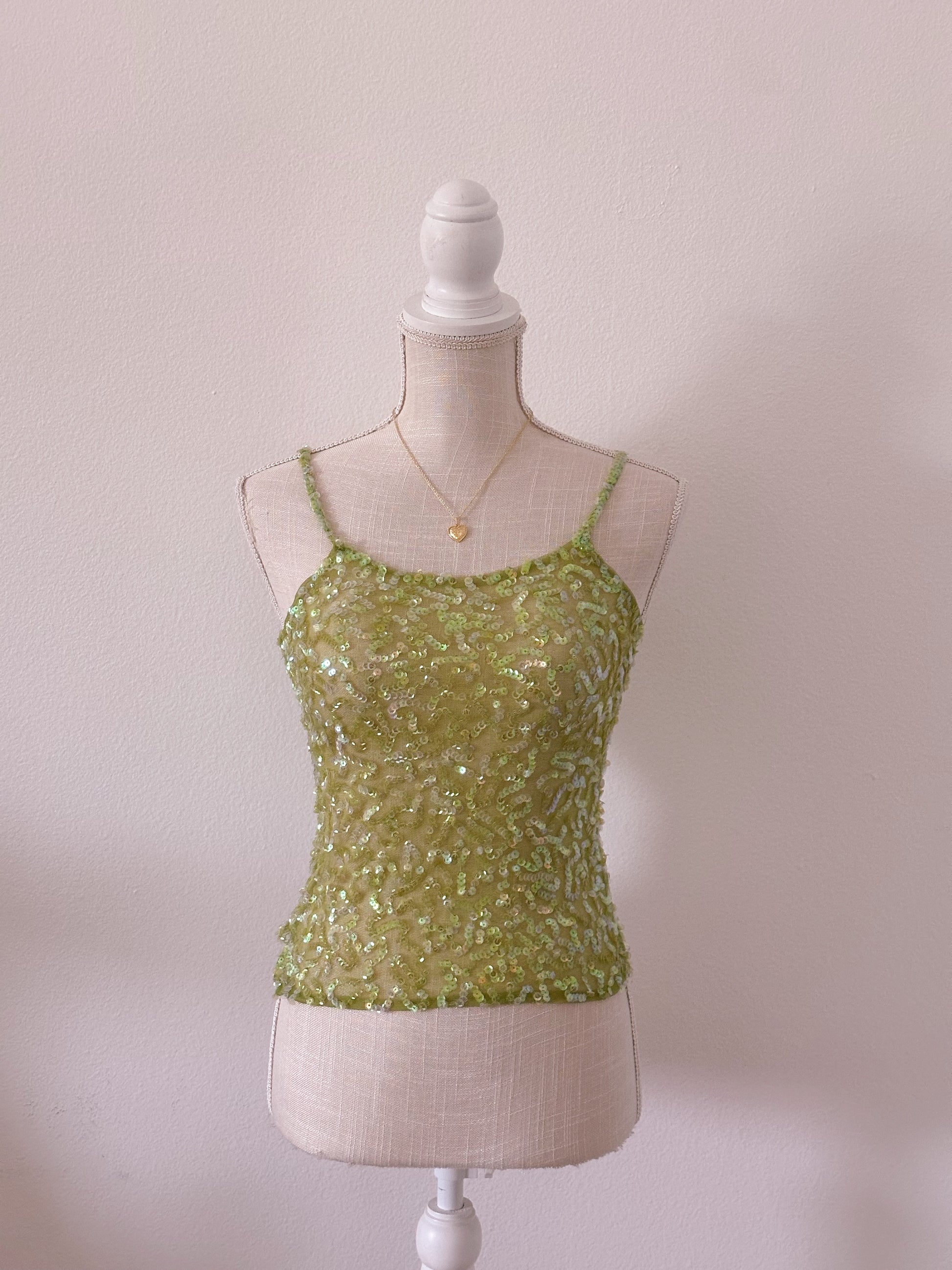 Vintage Tell Green 2000s aquamarine sheer cami top size: S