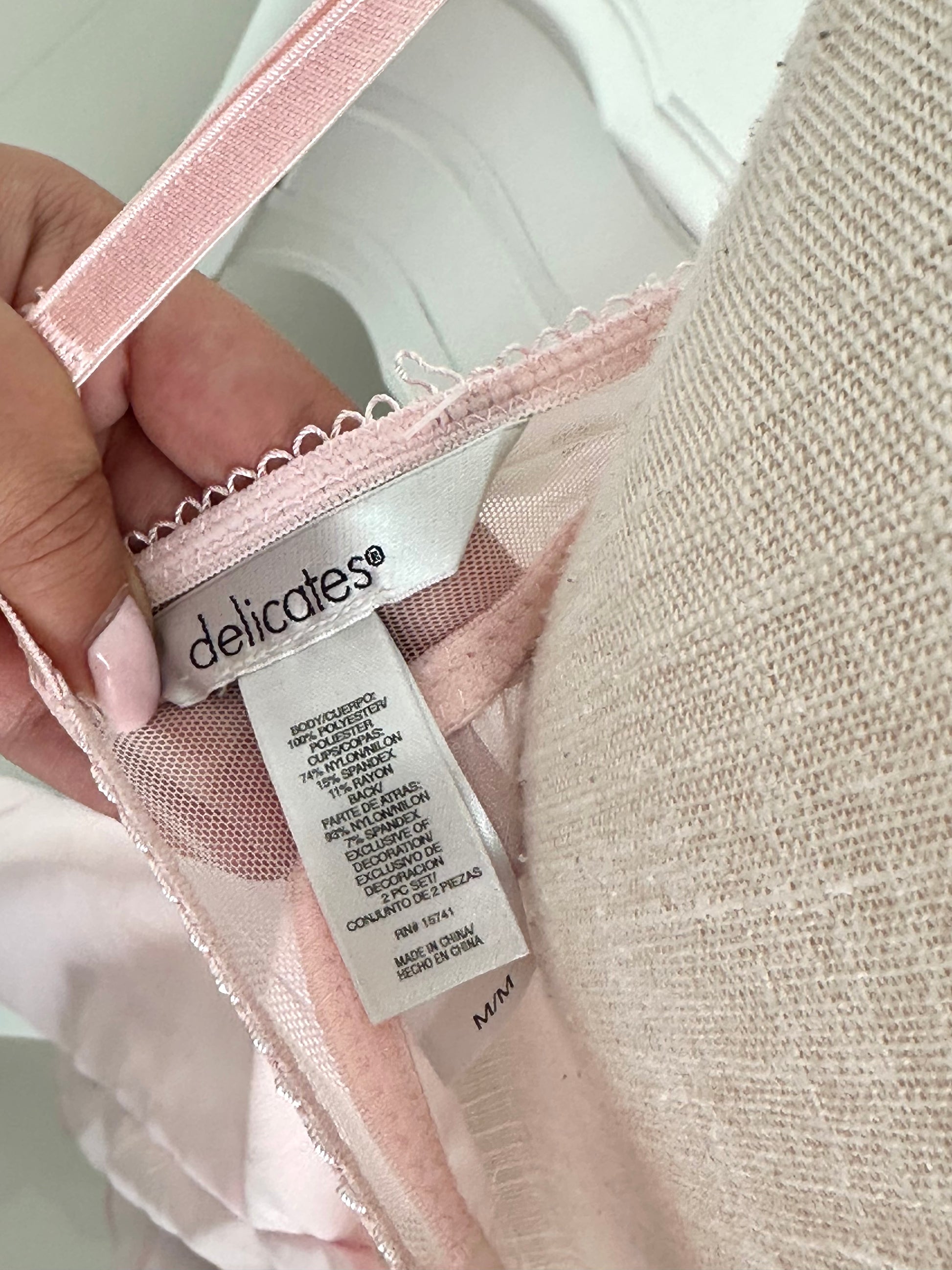 Vintage Y2K Delicates Pink Tiered Floral Slip Dress Size: M