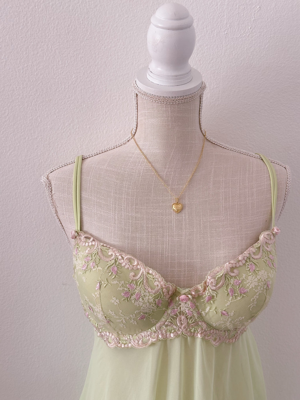 Vintage Delicates green fairy slip dress size: XL
