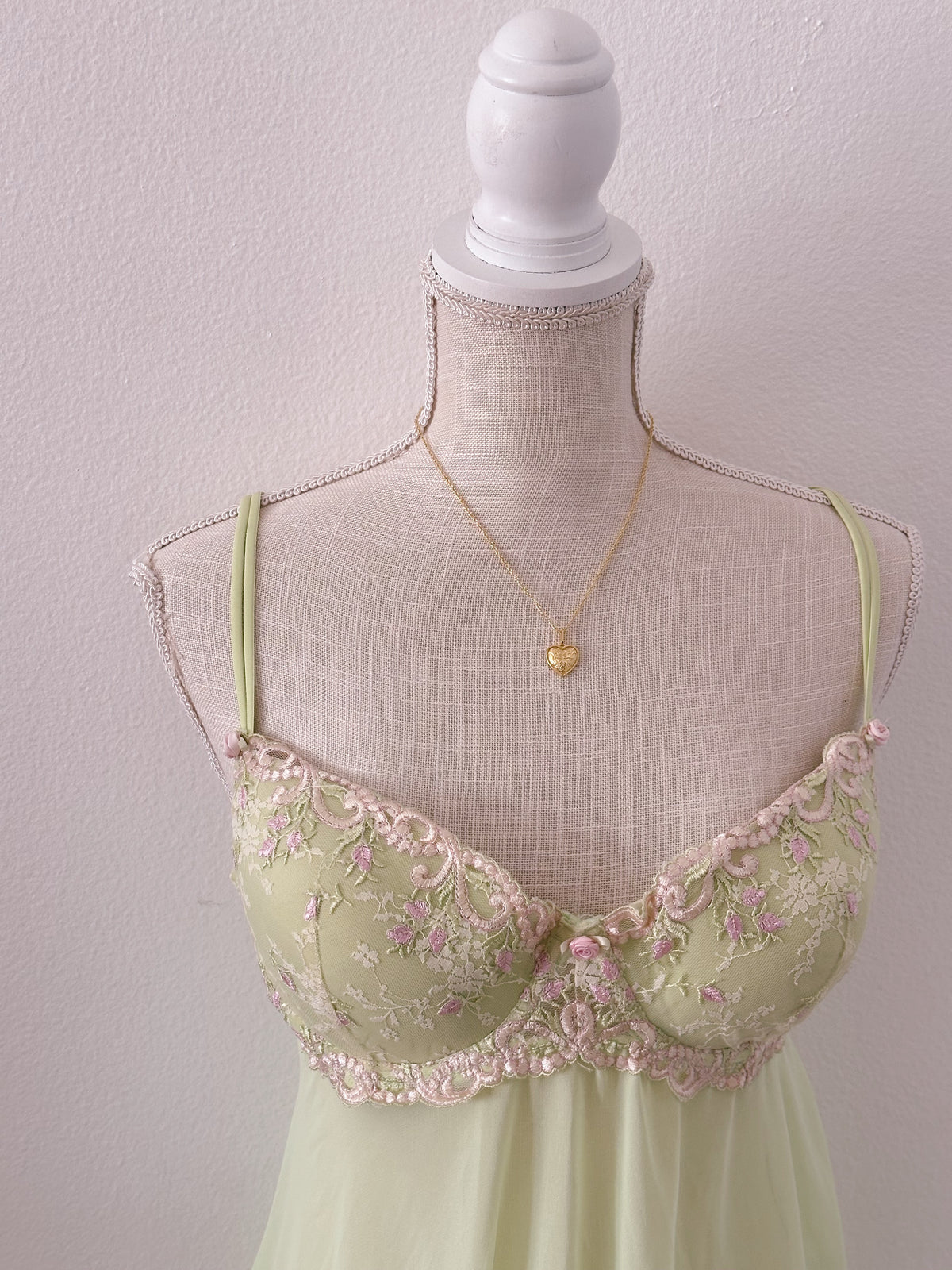 Vintage Delicates green fairy slip dress size: XL