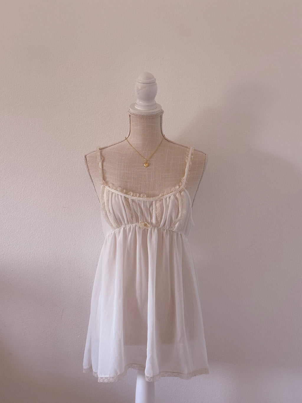Victoria's Secret white babydoll sheer cami top Size: L