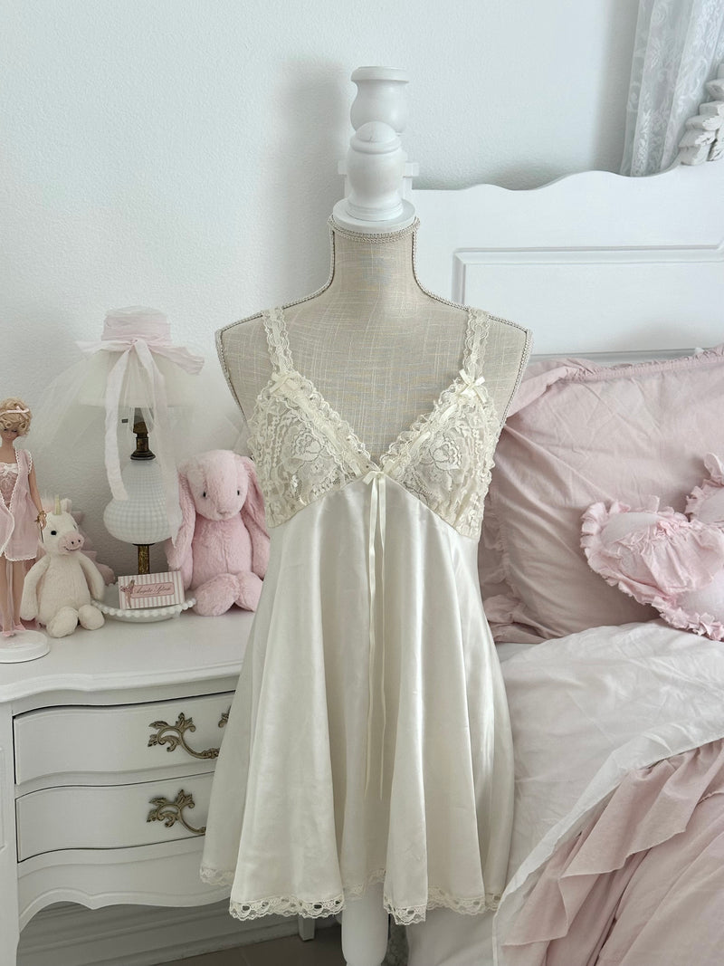 Vintage 1990s Victoria’s Secret White Satin Slip Dress Size: S