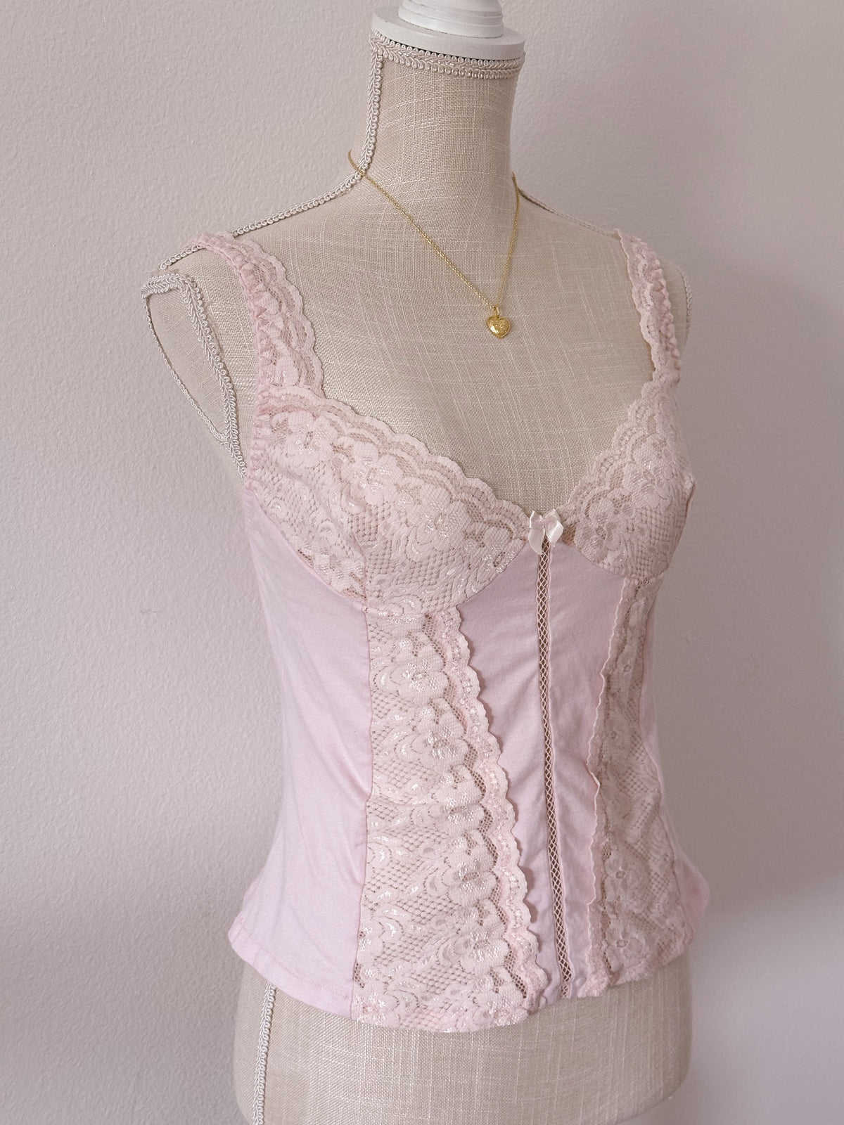 Vintage 1970s pink camisole bustier top