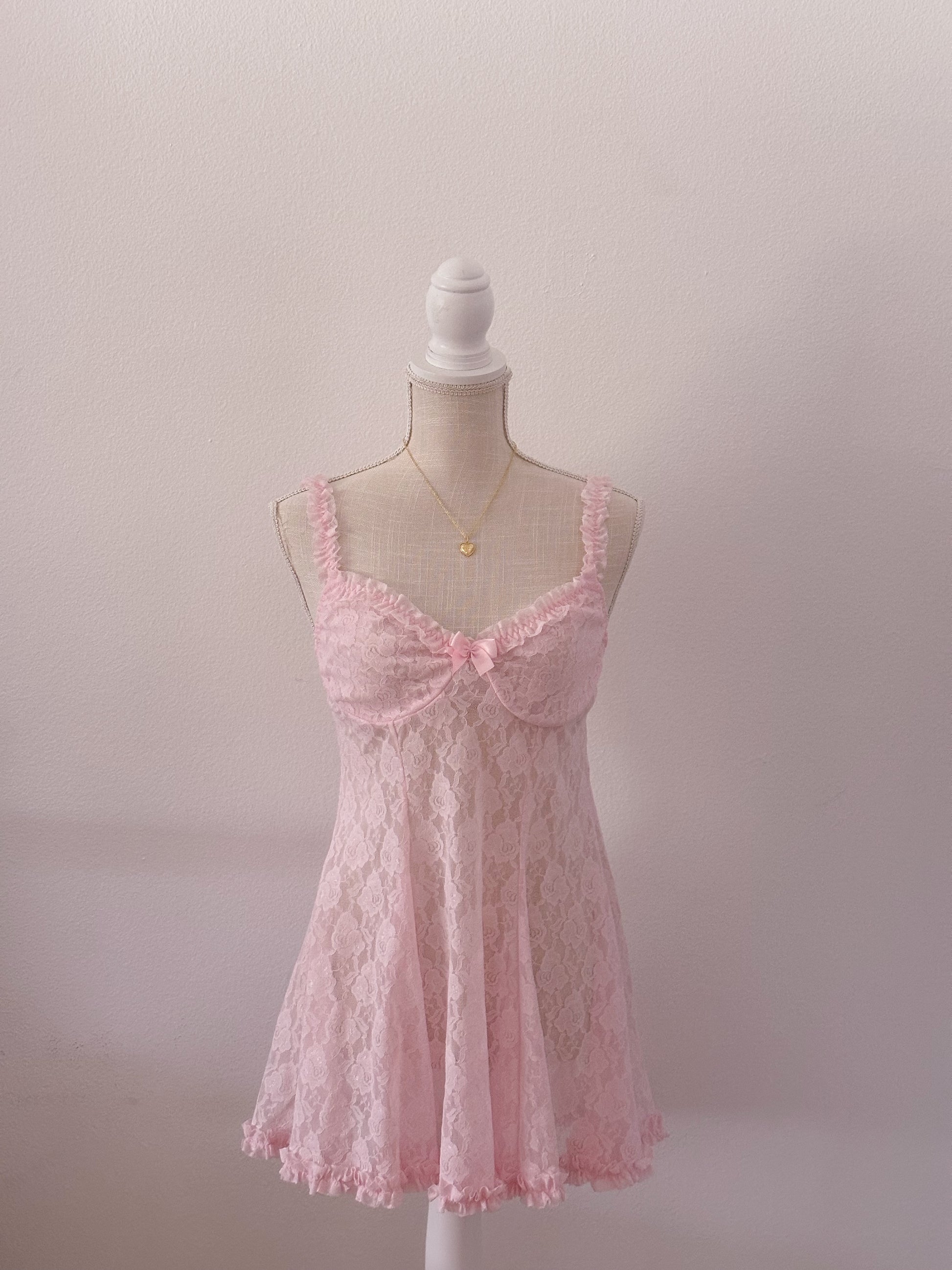 Vintage Madison Beer pink Babydoll slip dress size: S/M