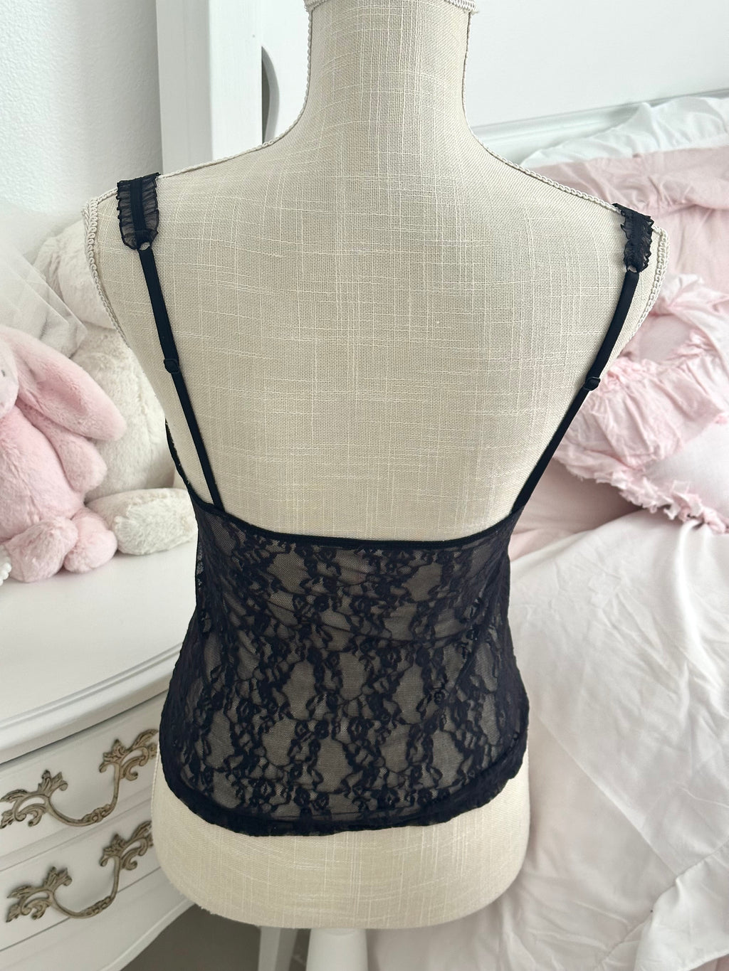 Vintage 2005 Victoria’s Secret Black & Pink Bustier Cami Top Size: L