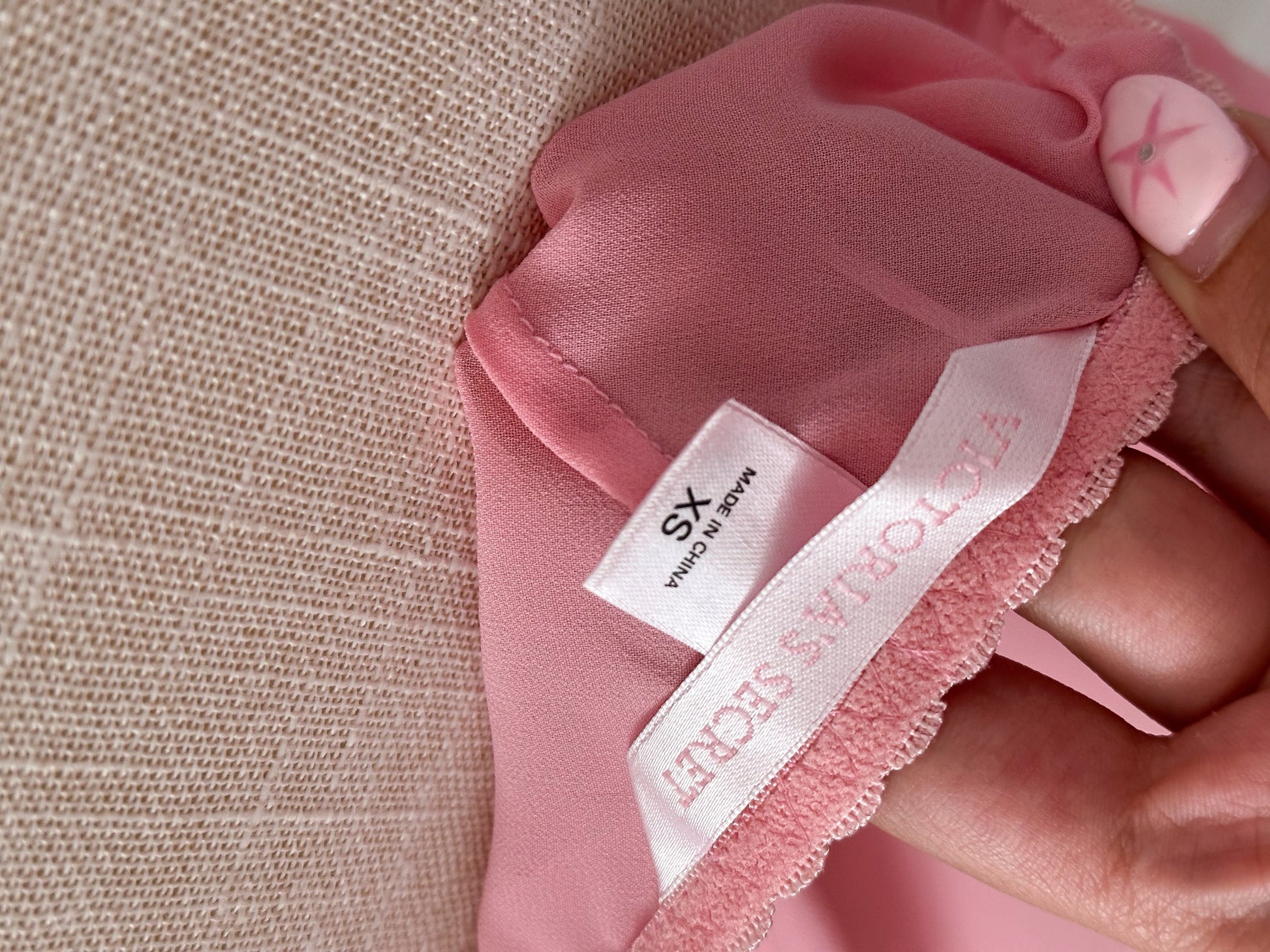 Vintage Victoria's Secret, pink baby doll set size: xs