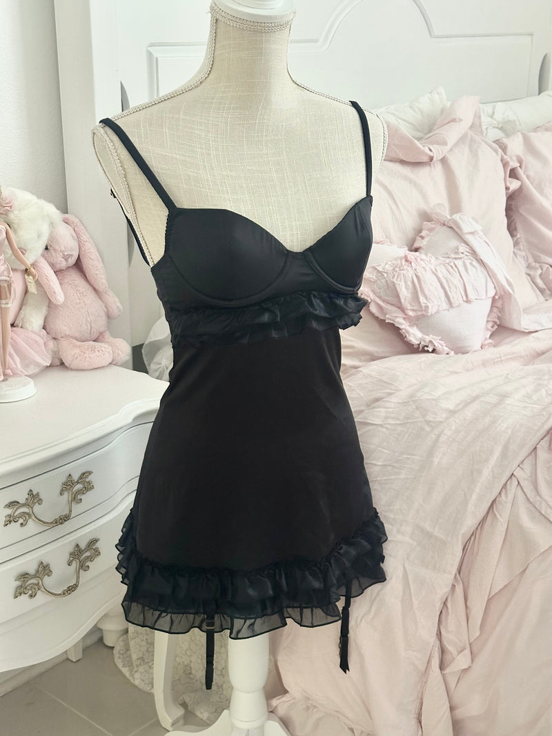 Vintage 2009 Victoria’s Secret Sexy Little Things Black Babydoll Dress Size 34B