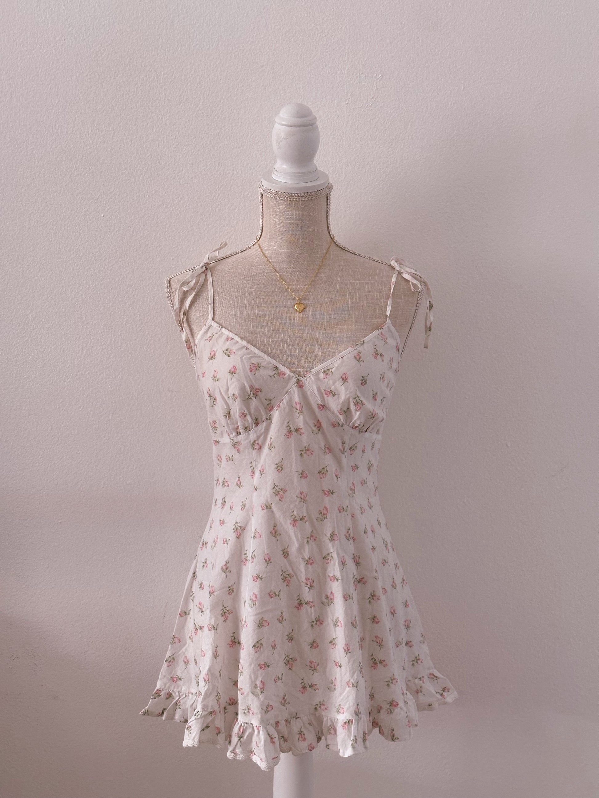 Vintage Victoria's Secret Shabby Chic white floral babydoll dress size: S