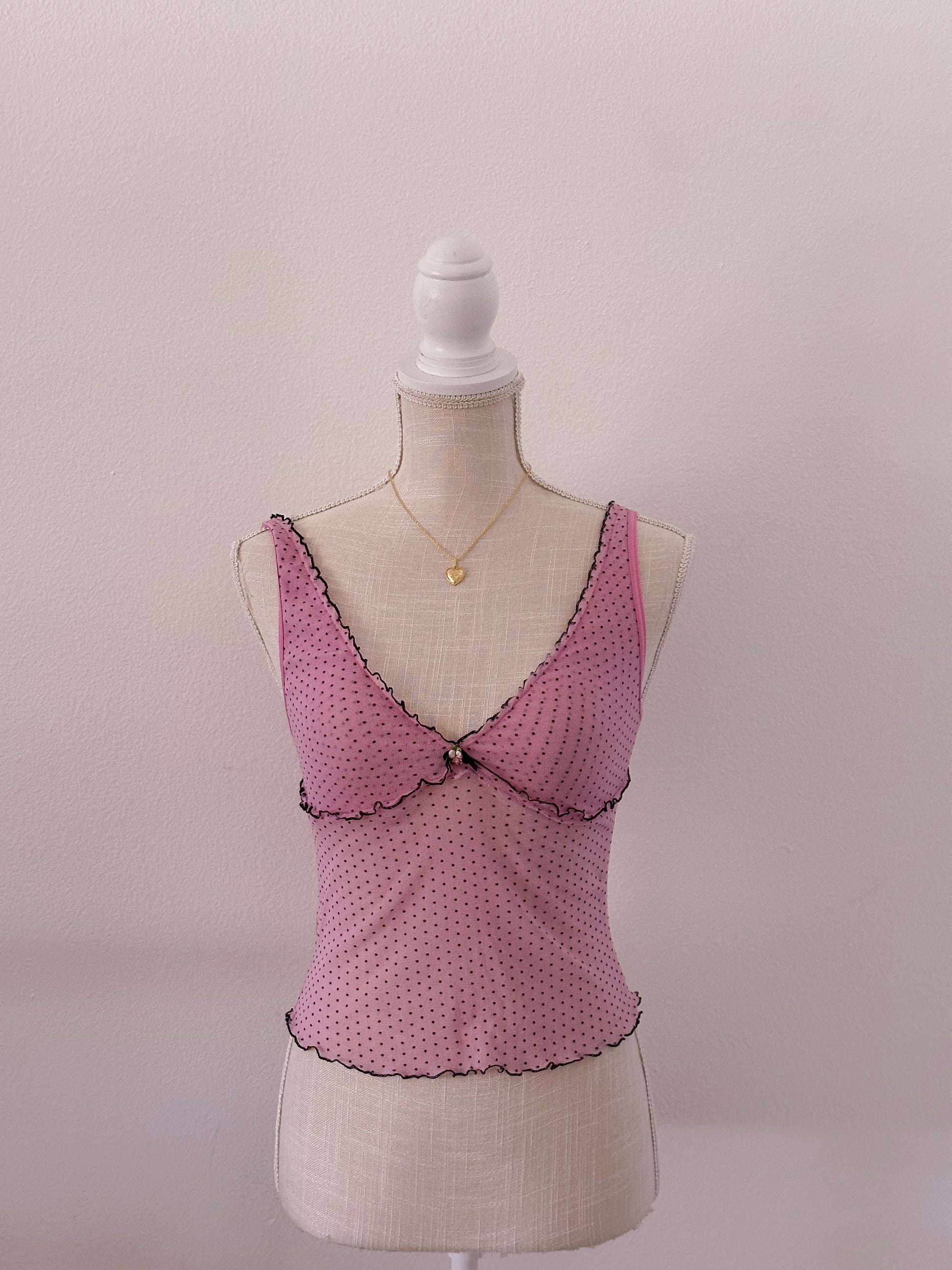 Vintage Victoria's Secret pink sheer Cami size: M
