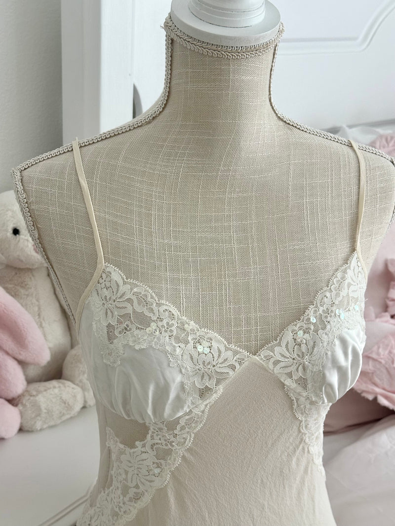 Vintage 2002 Victoria’s Secret White Silk Babydoll Slip Dress Size: XS
