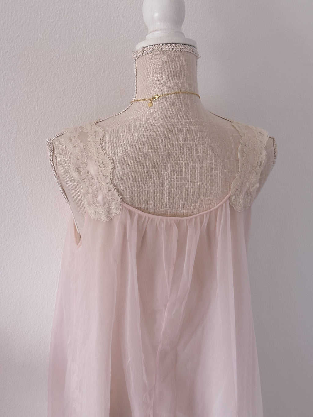 Vintage 1960s pink nylon nightgown Size: S