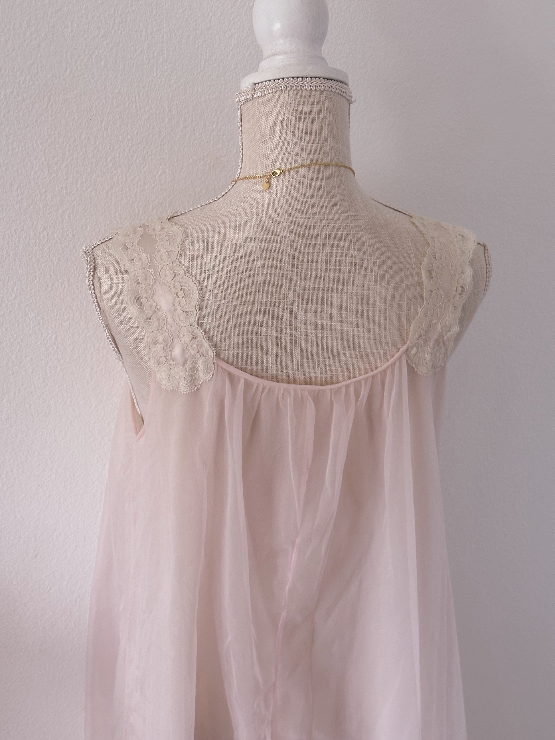 Vintage 1960s pink nylon nightgown Size: S