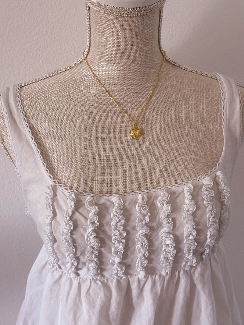 Vintage Victoria's Secret white country collection babydoll top Size: S
