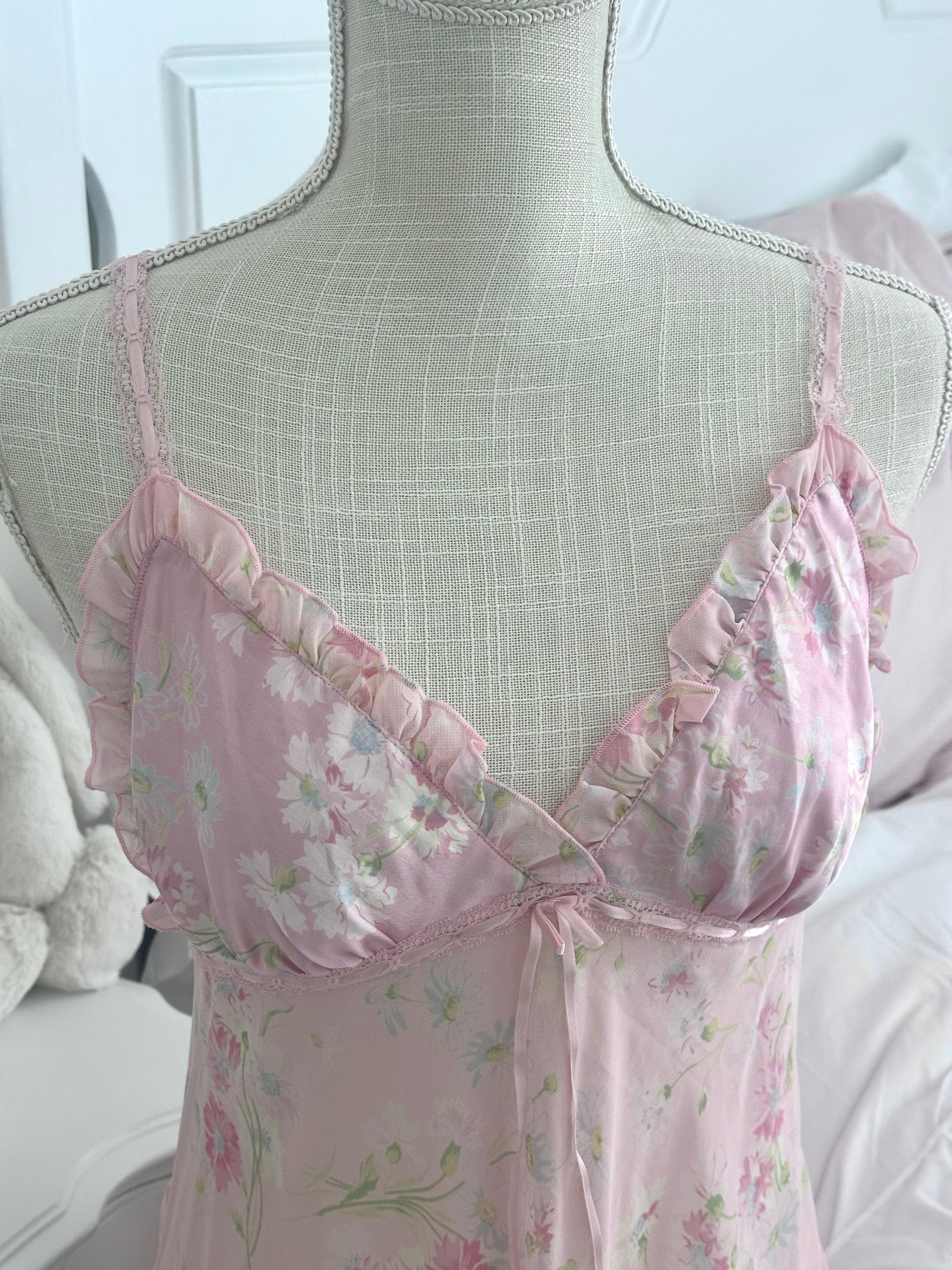 victoria secret floral slip dress Vintage 2003 Victoria's Secret Pink Floral Babydoll Slip Dress Size: M – Angelic Splash