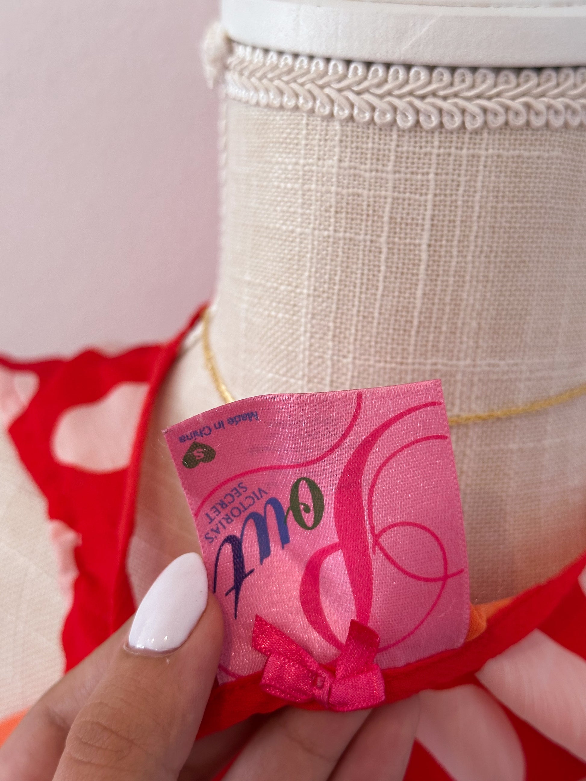 Vintage Blair Waldorf Victoria's Secret red polka dot slip dress Size: S