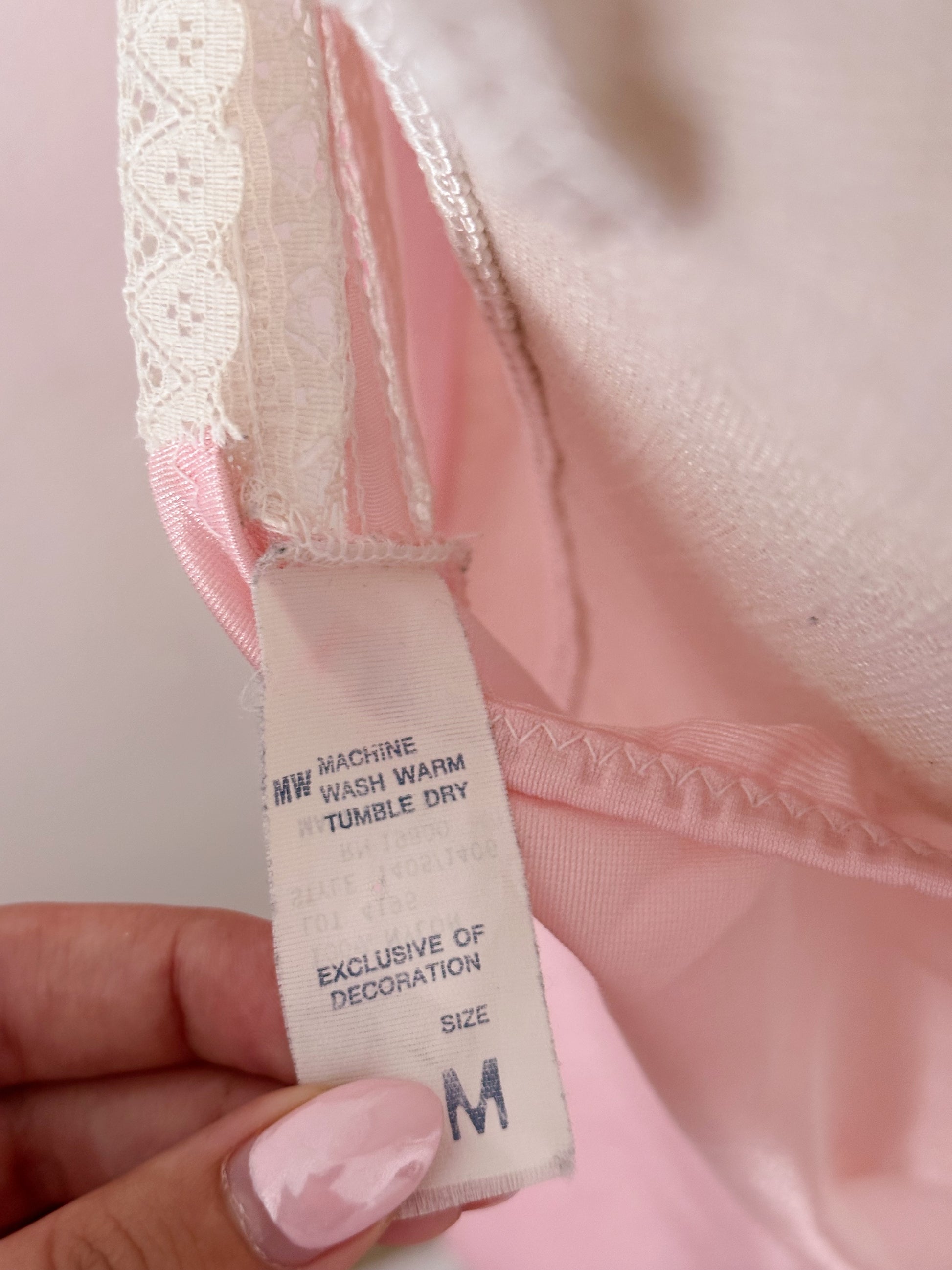 Vintage pink babydoll nightie from 1960s size: M