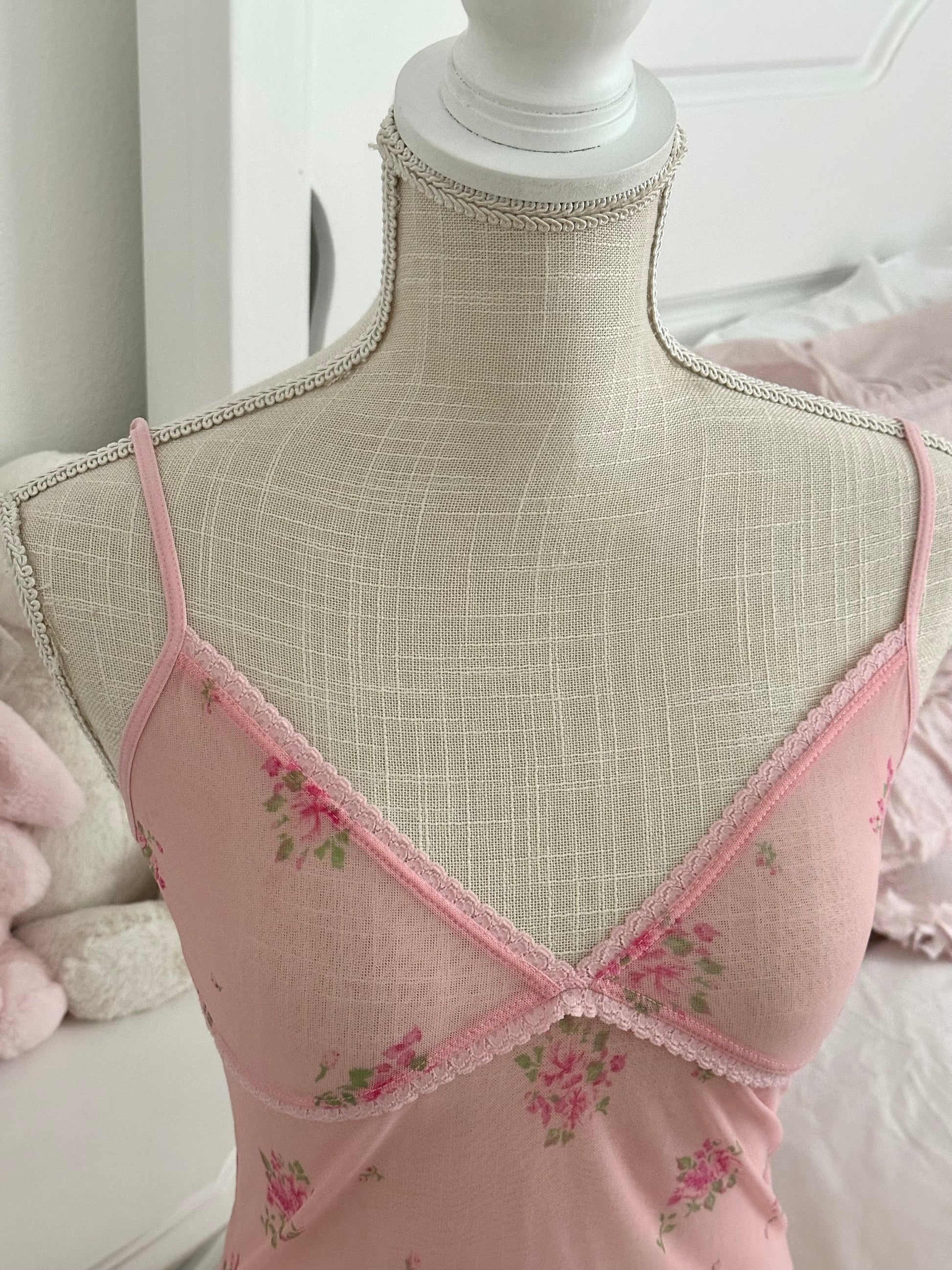 Vintage Y2K Old Navy Pink Sheer Cami Top Size: M