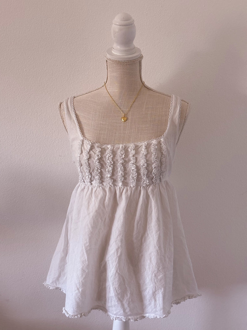 Vintage Victoria's Secret white country collection babydoll top Size: S