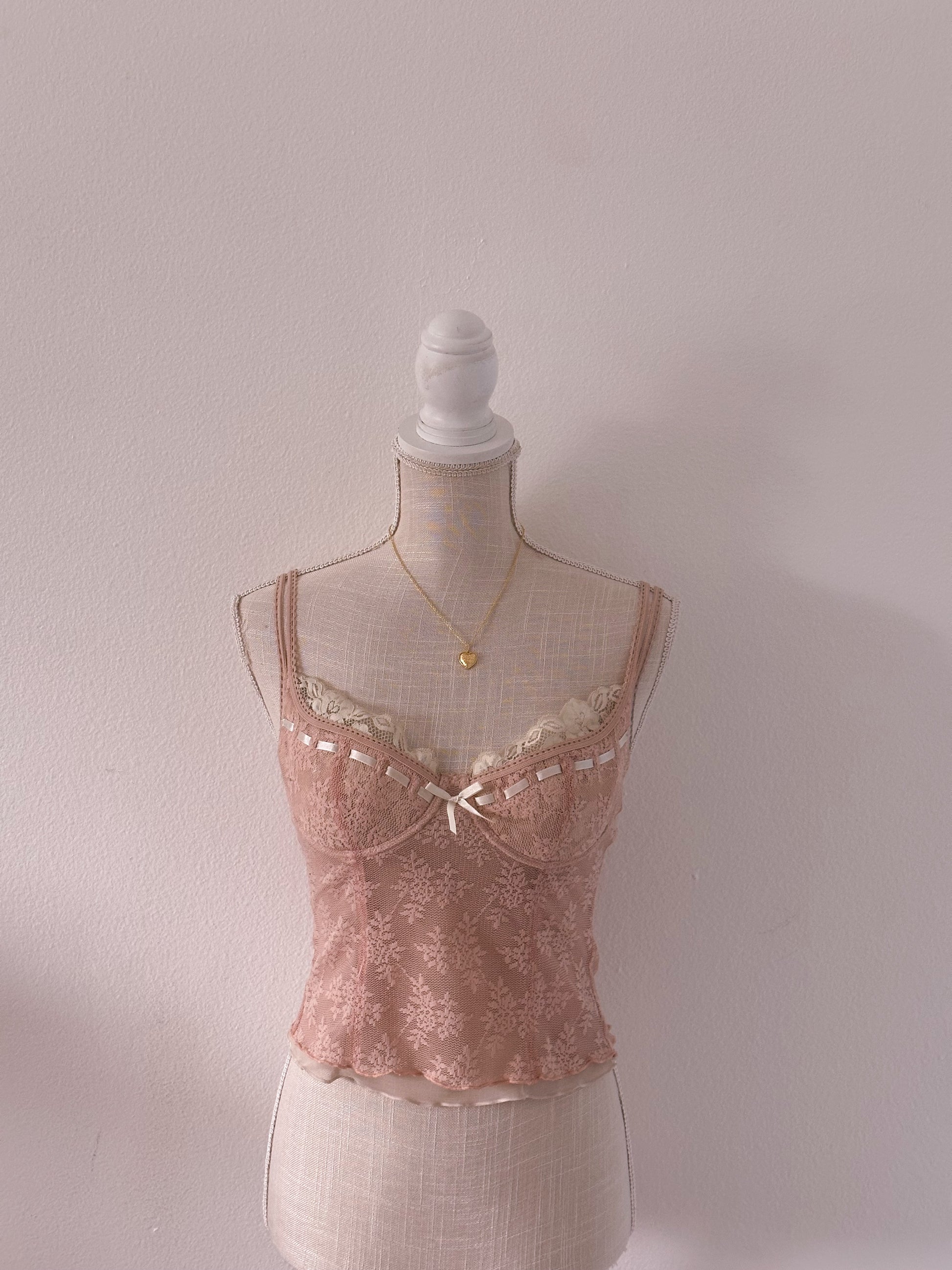 Vintage Victoria's Secret floral shabby chic corset top from 2003, Size: 34 C
