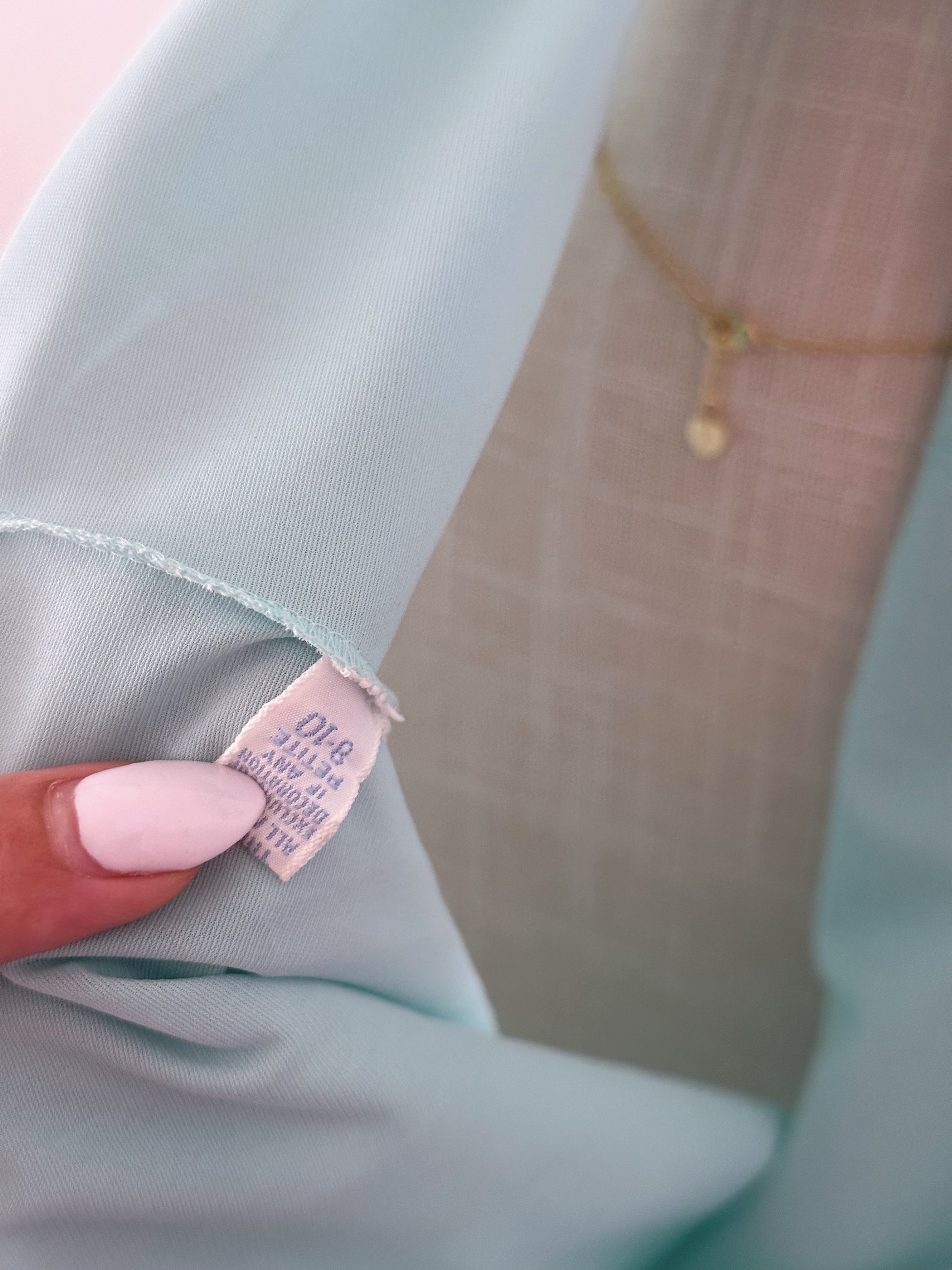 Vintage 1950s blue sheer nightgown babydoll slip dress size: XS