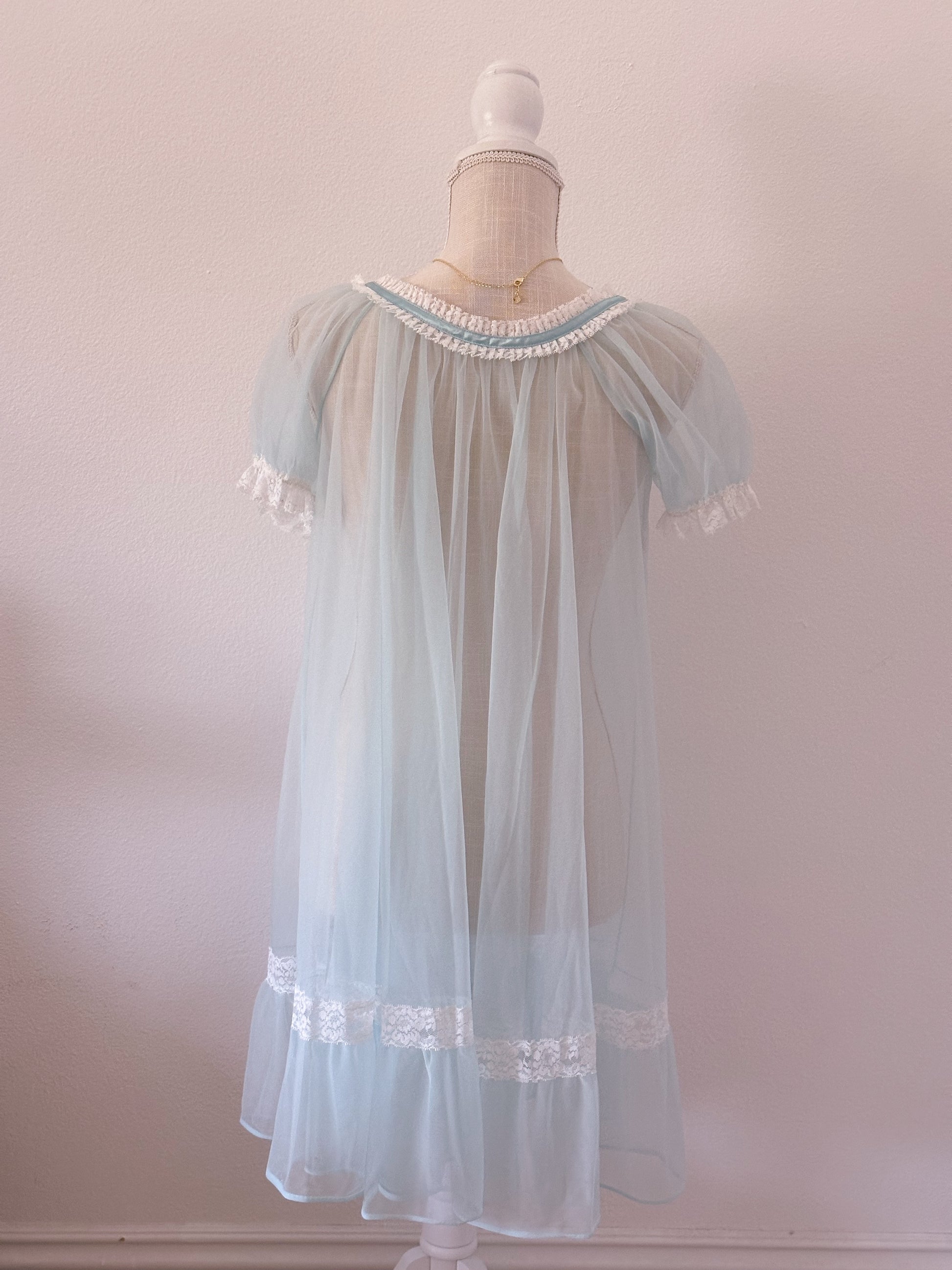 Vintage 1970s blue babydoll robe size: S