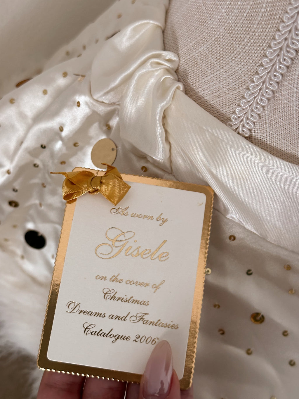RESERVED Victoria's Secret vintage santa ivory and gold set