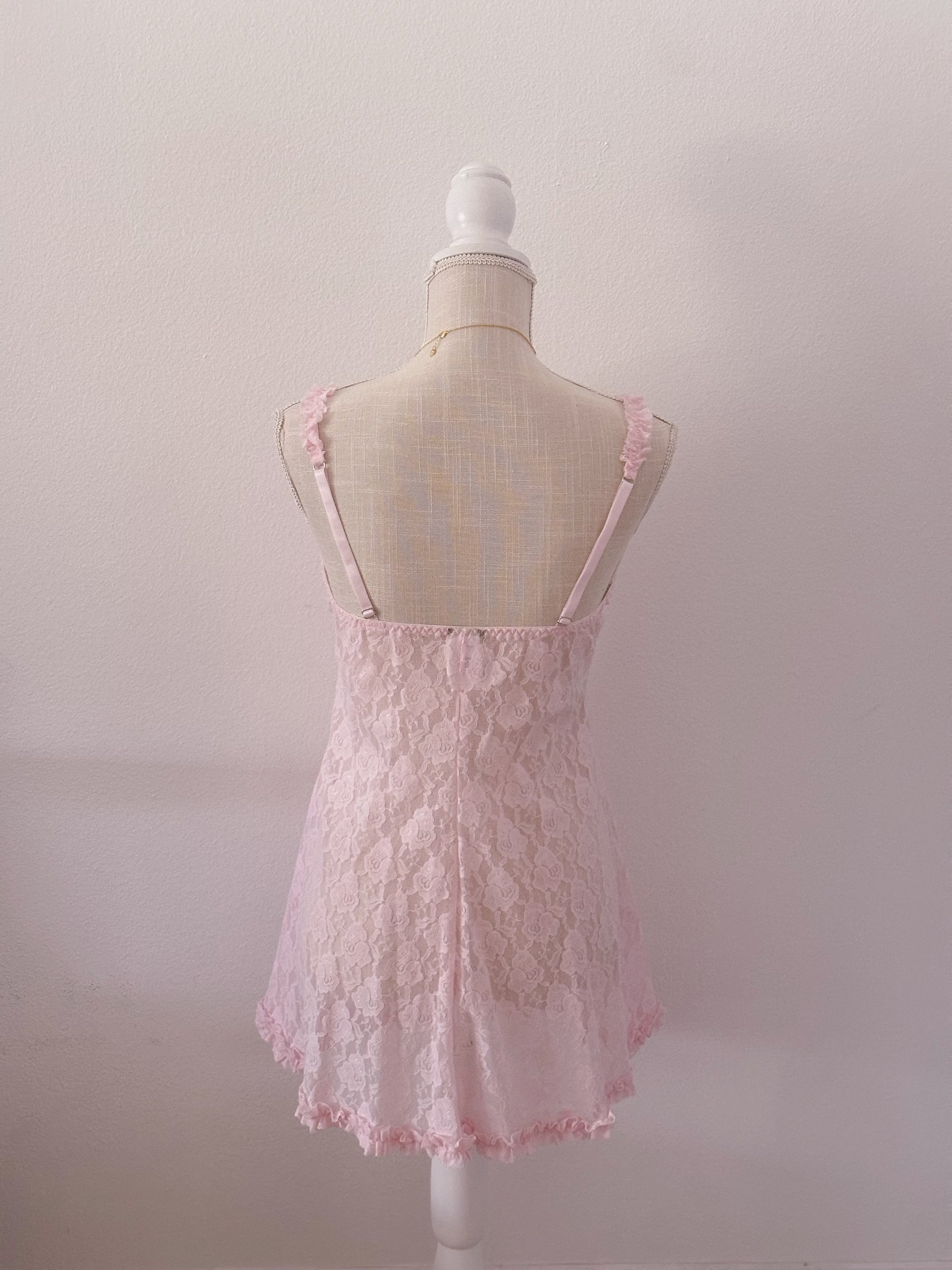 Vintage Madison Beer pink Babydoll slip dress size: S/M