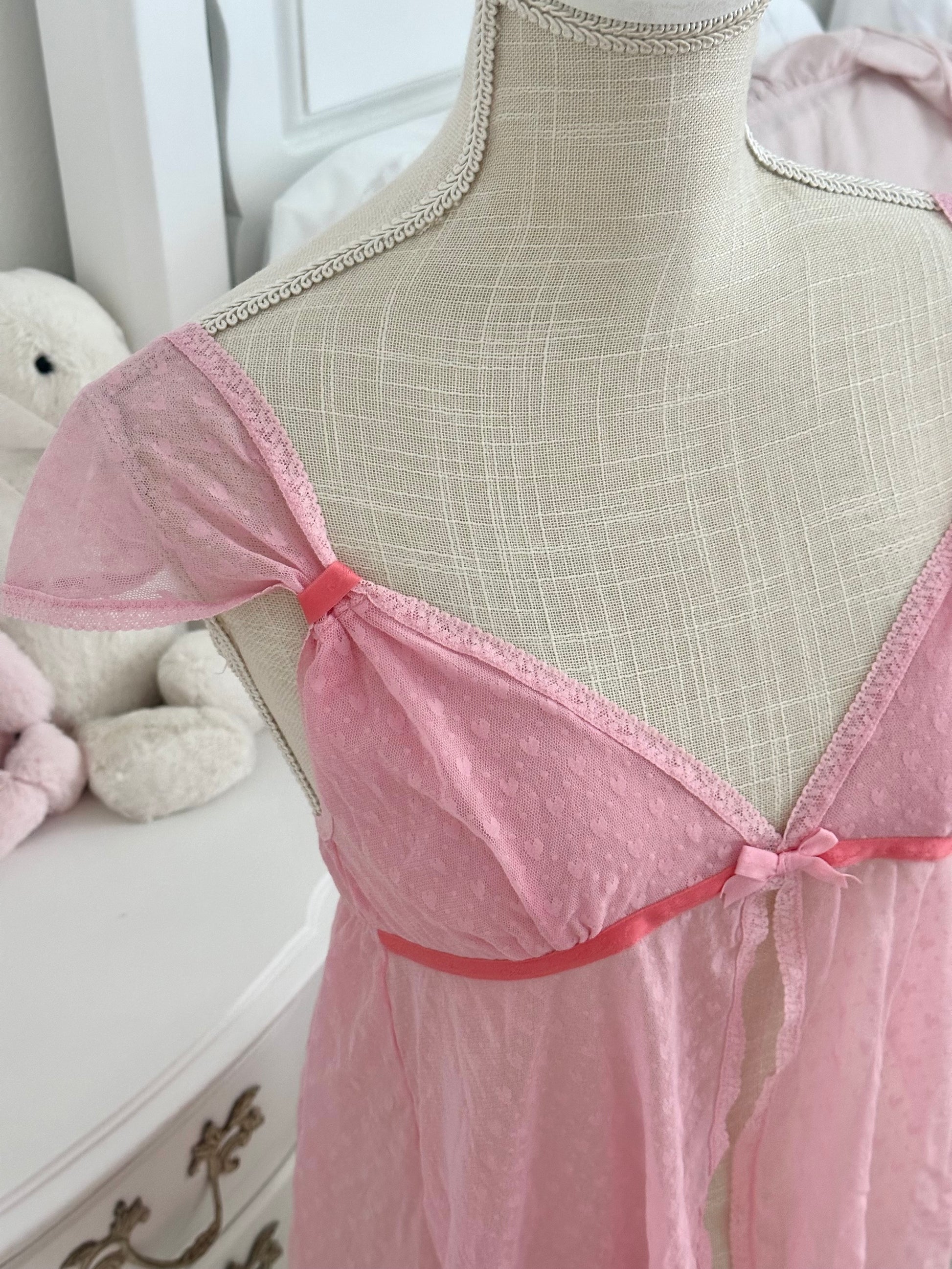 Vintage 2005 Victoria’s Secret Angels Collection Pink Sheer Cami Top Size: M