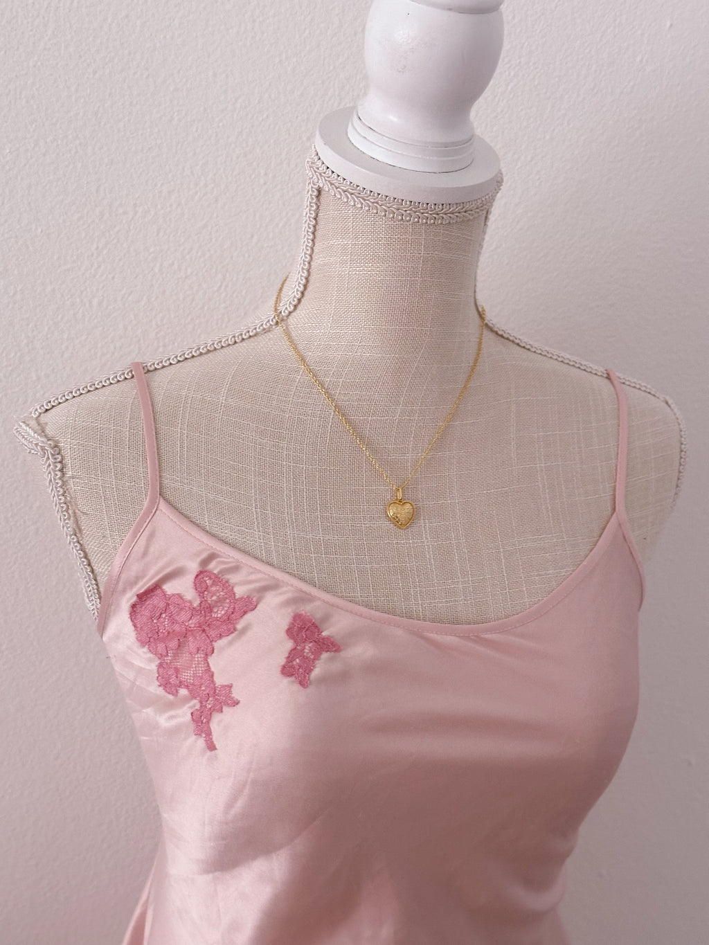 Vintage Victoria's Secret pink fashion show slip dress