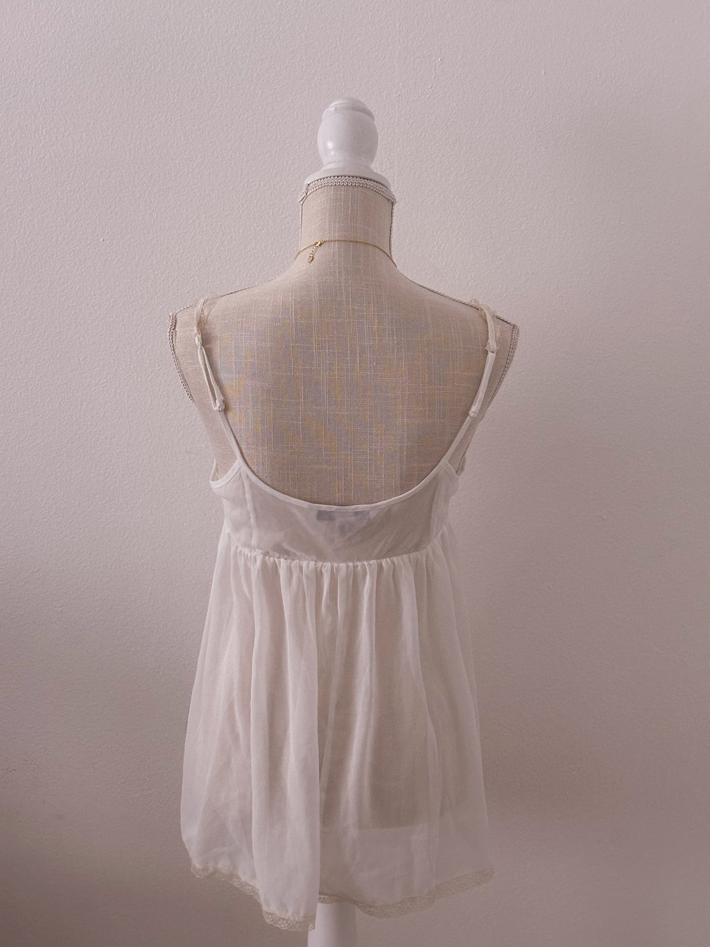 Victoria's Secret white milk made babydoll sheer cami top size: S