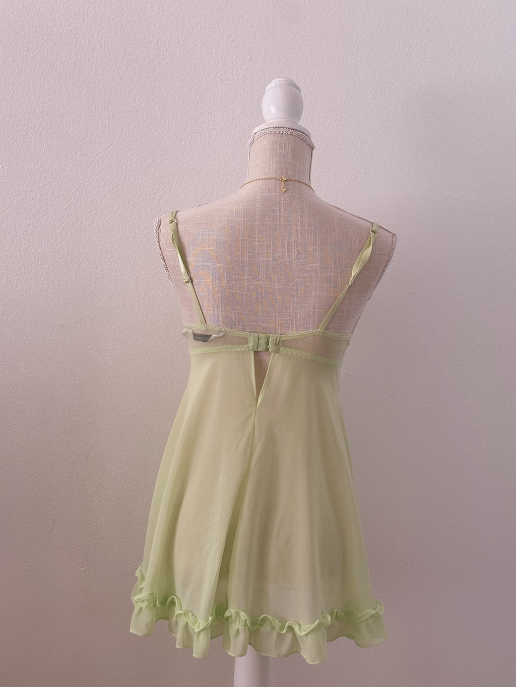 Vintage Y2K green delicate princess babydoll nightgown Size: S