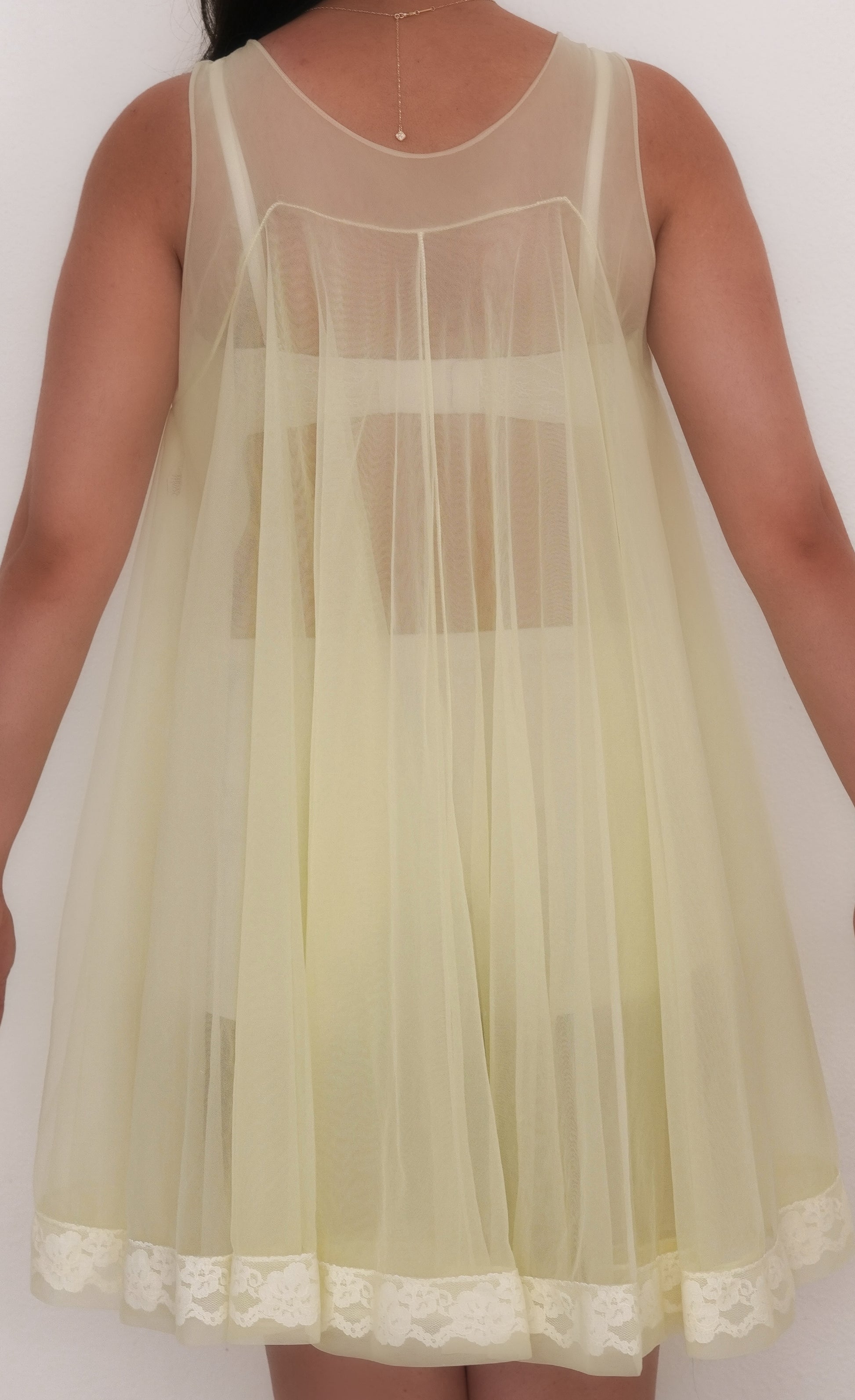 Vintage green Miss Elaine 1950s baby doll slipped dress size: XS/S