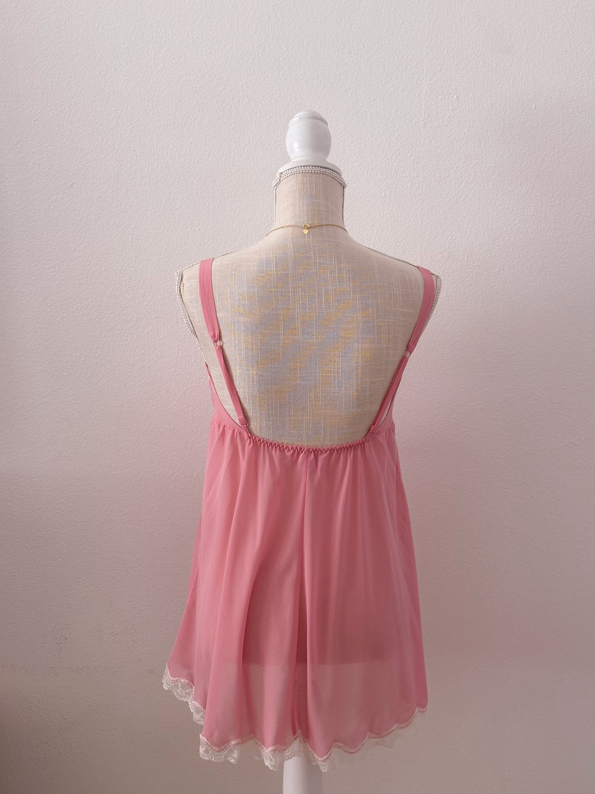 Vintage Victoria's Secret, pink baby doll set size: xs