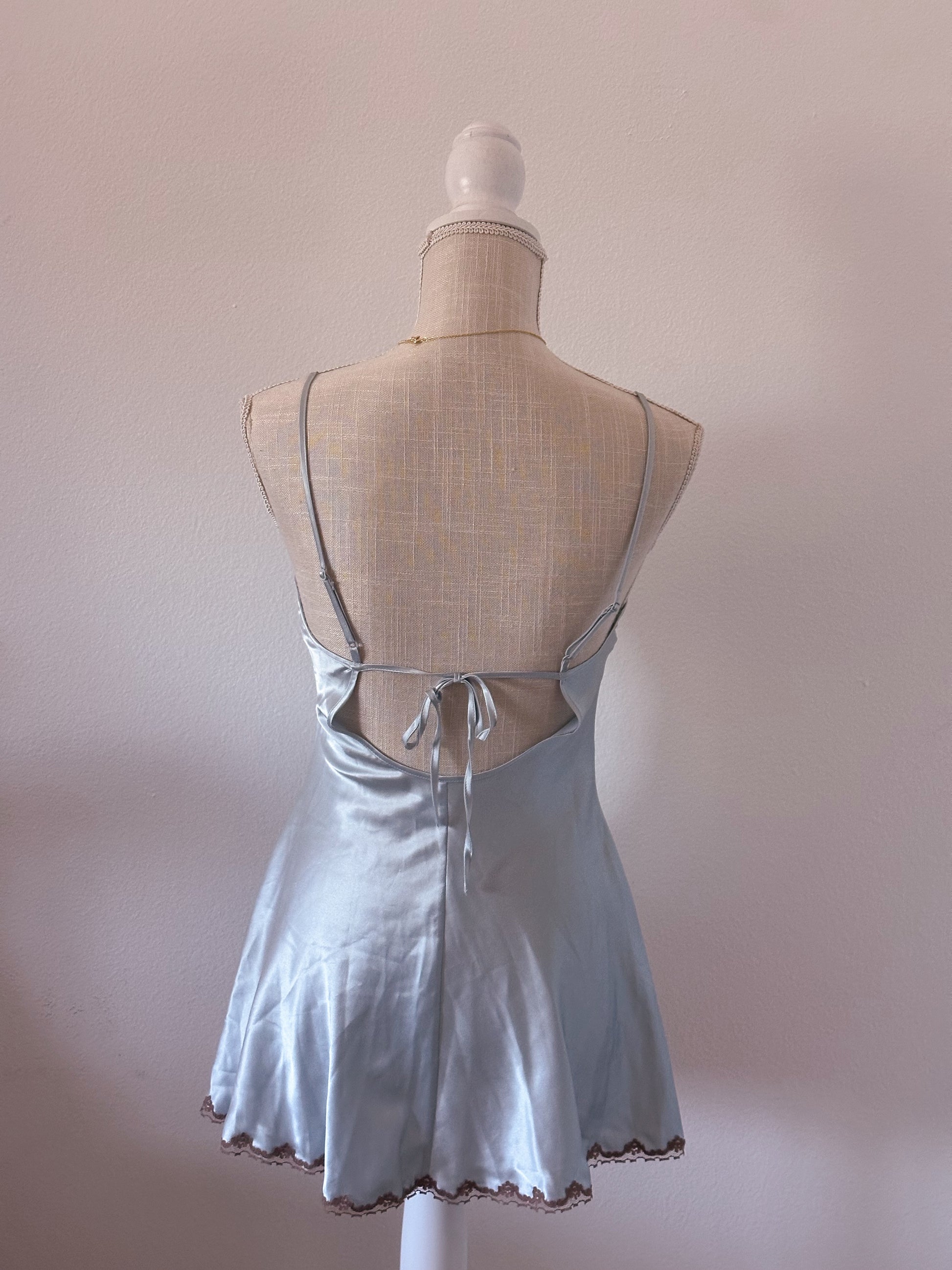 Vintage Victoria's Secret madison beer powder blue babydoll slip dress size: XS