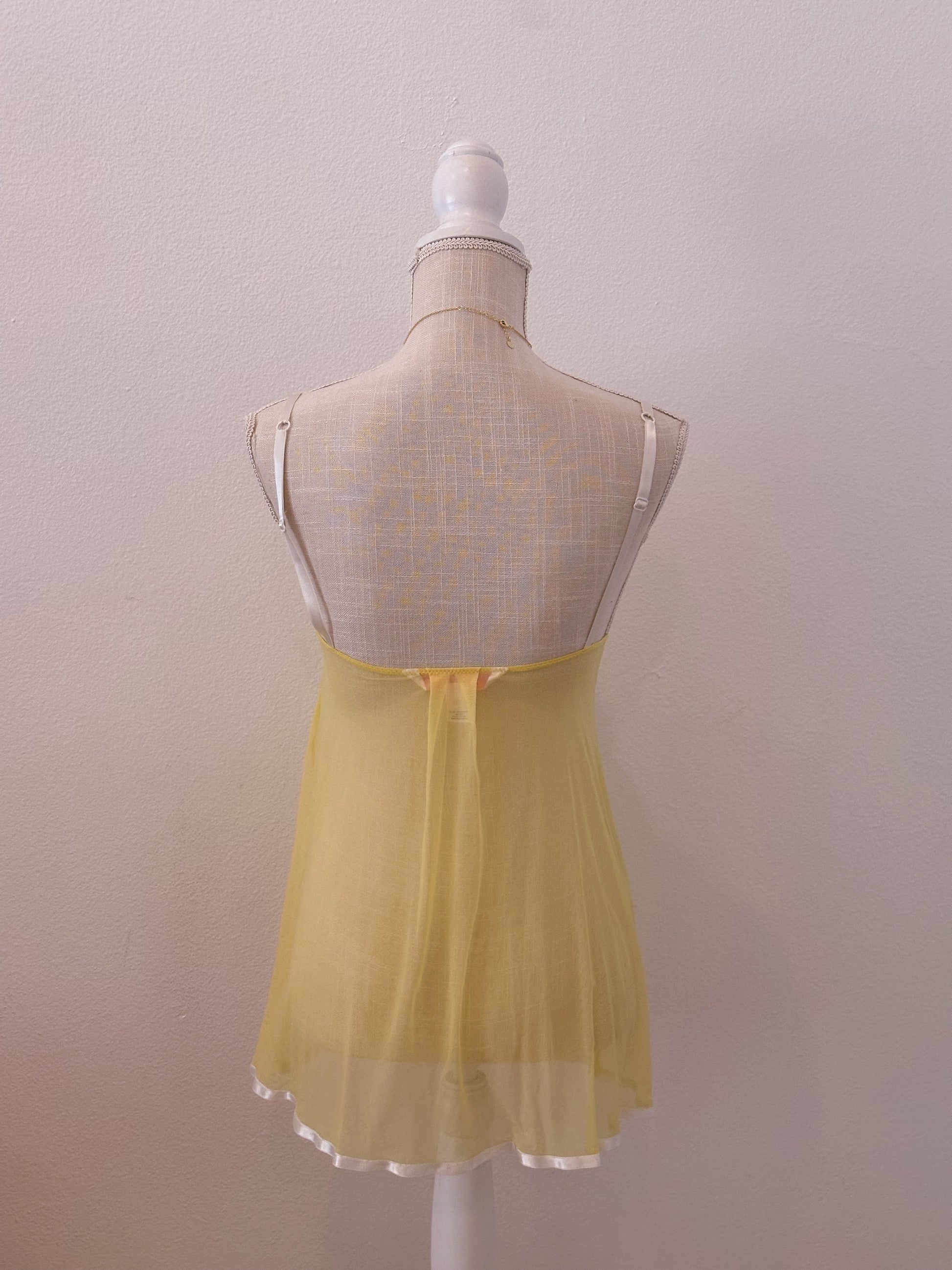 Vintage Sabrina Carpenter yellow Victoria's Secret babydoll slip dress size: XS