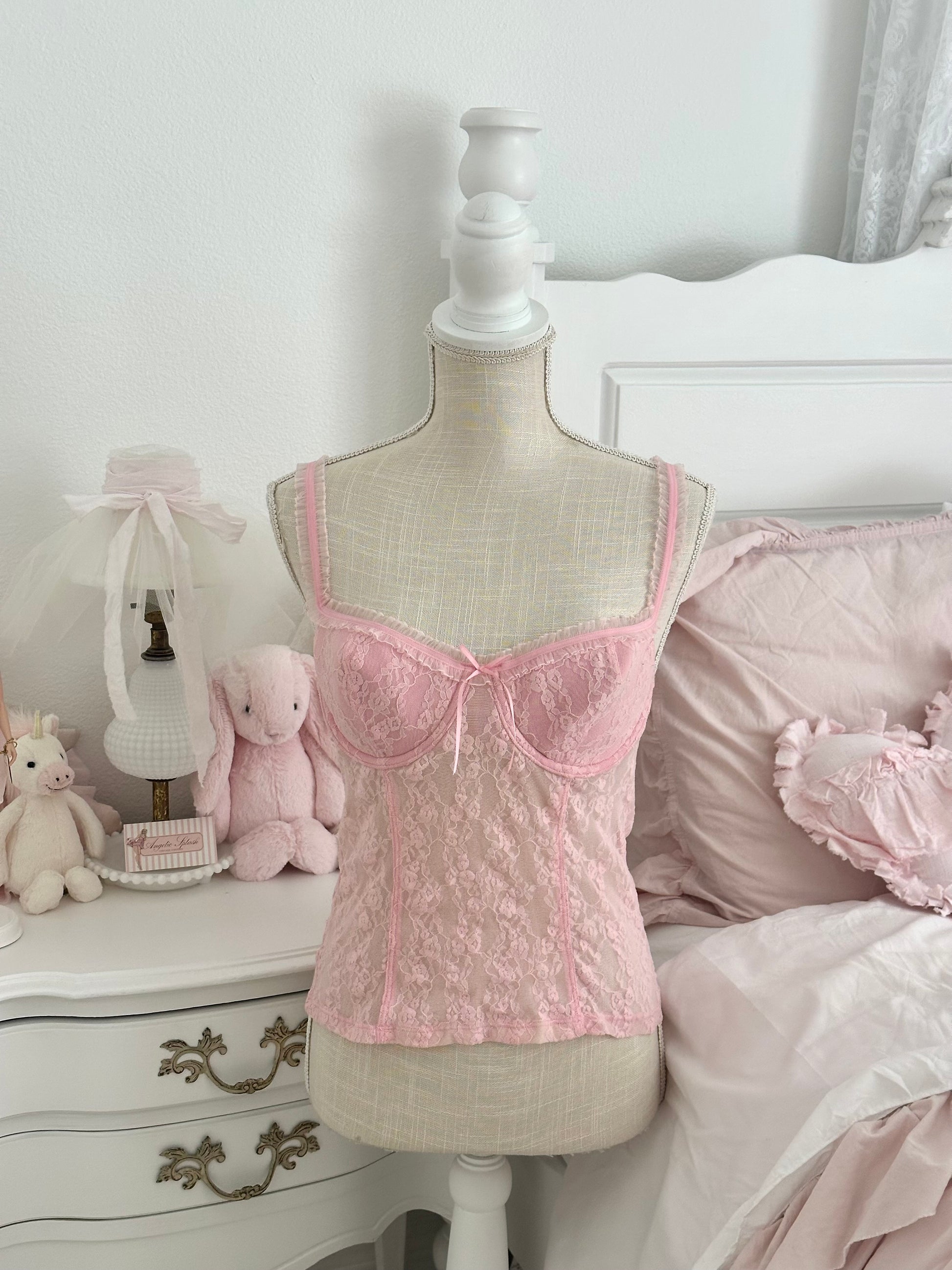 Vintage 2005 Victoria’s Secret Pink Bustier Cami Top Size: L (Fits M)