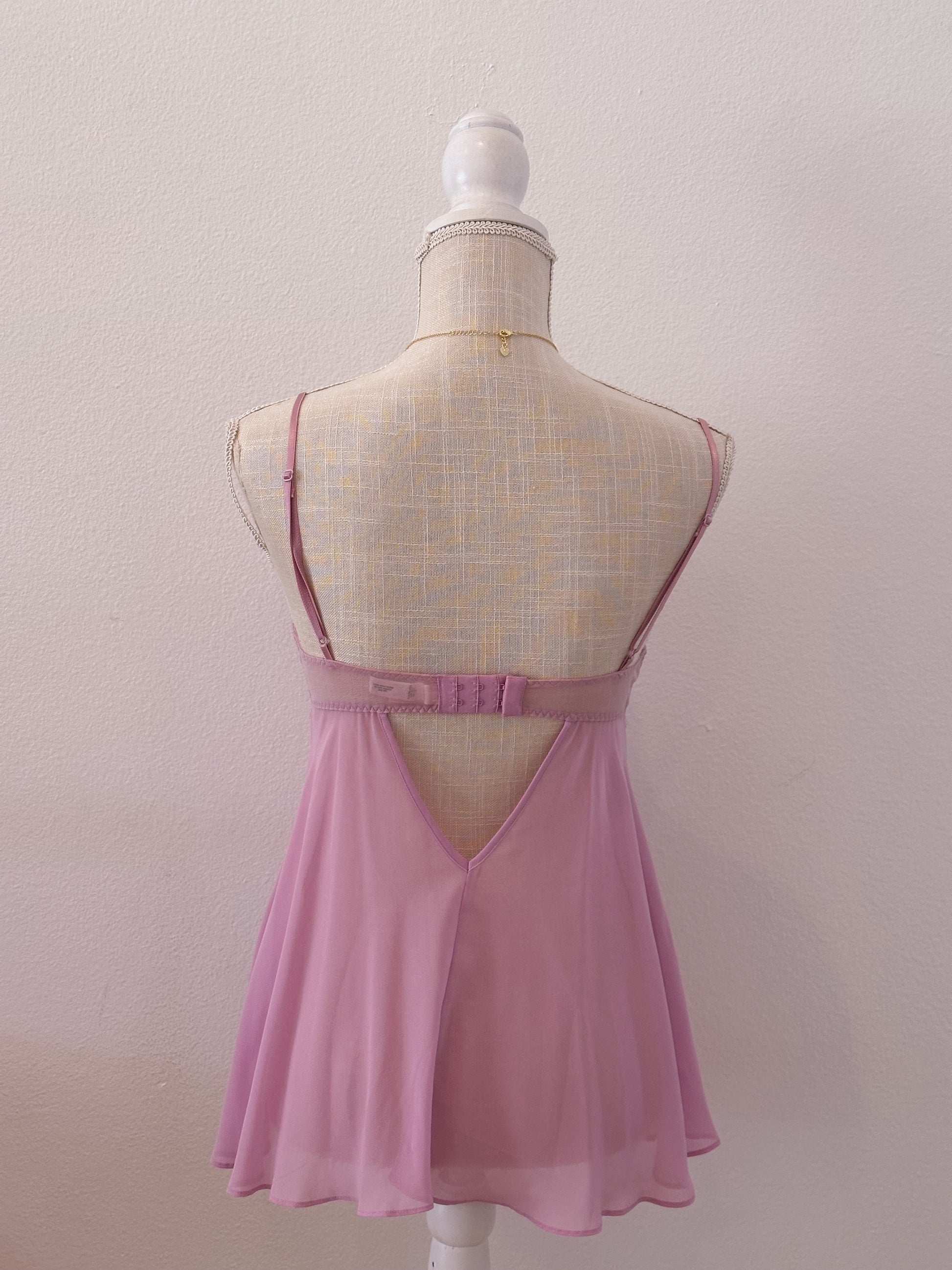 Vintage Victoria's Secret sequin purple two-piece babydoll slip dress Size: 34 C/ S