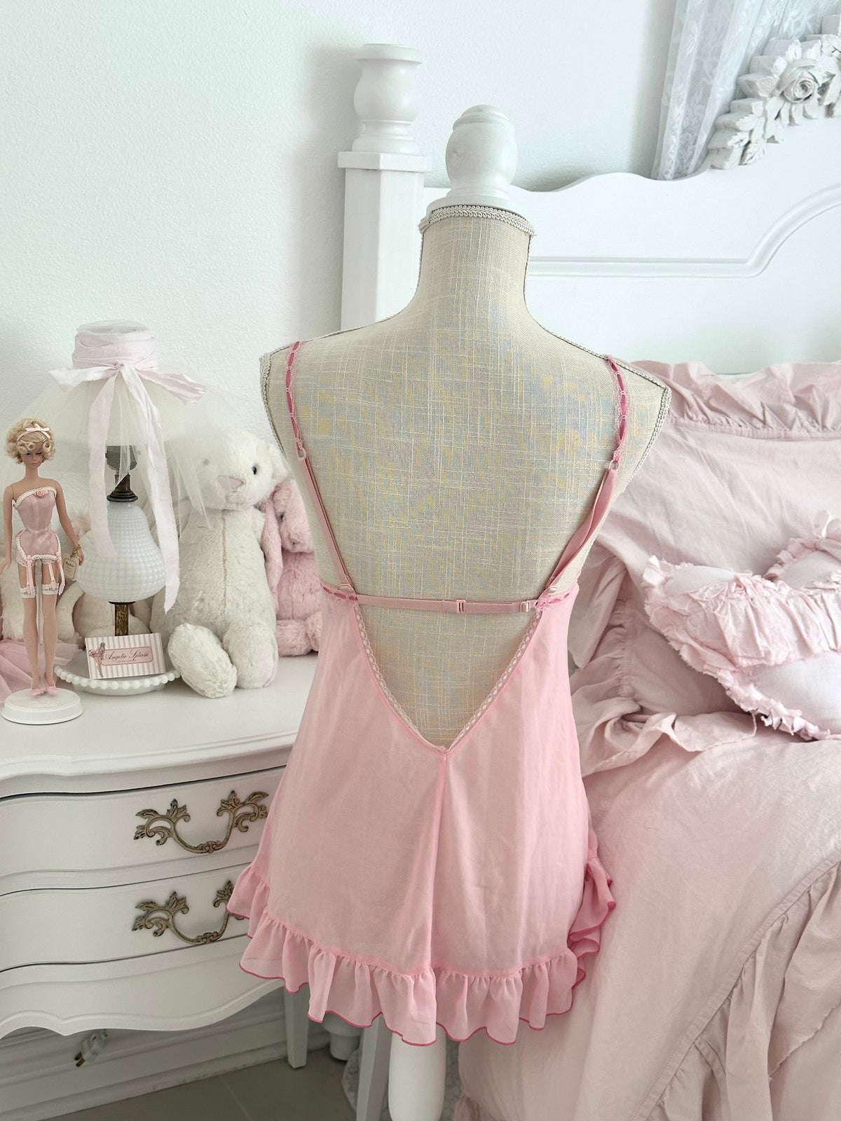 Vintage 2004 Victoria’s Secret Pink Sheer Babydoll Slip Dress Size: S